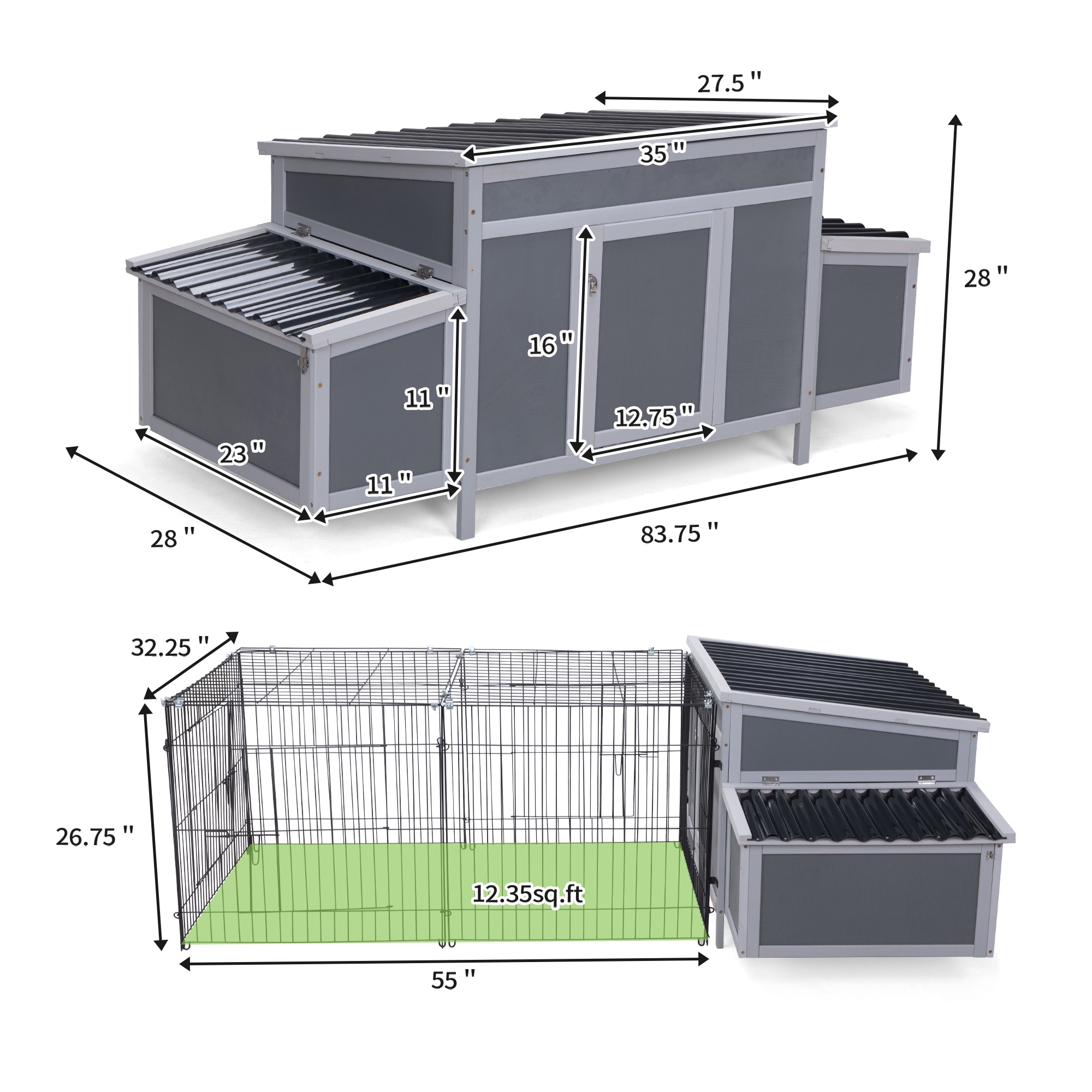 Maocao Hoom JLS00063 Chicken-Coops-Rabbit-Hutches - View #3