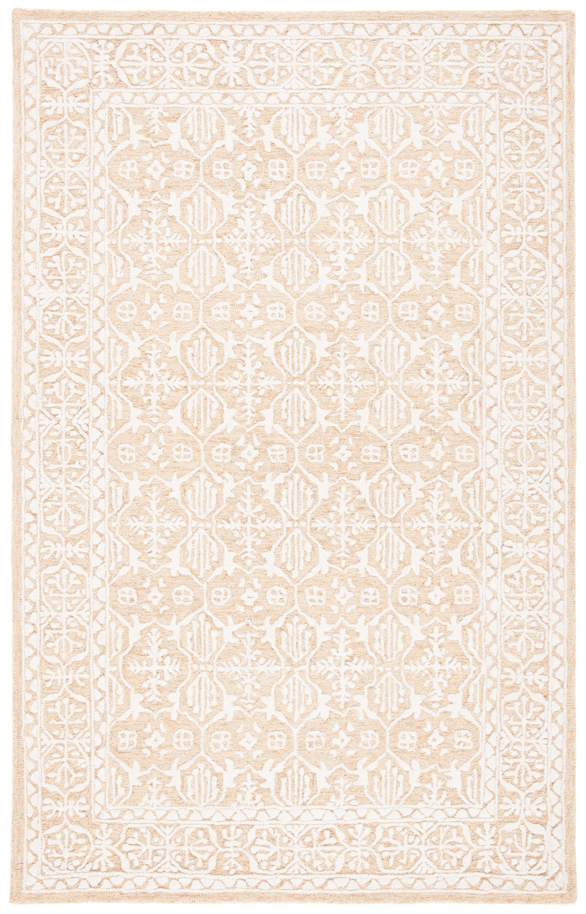 Safavieh MET903D-5 Metro Freya 5 x 8 (ft) Tufted Wool Gold/Ivory Rectangular Indoor Abstract Bohemian/Eclectic Area rug