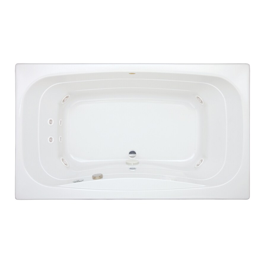 Jacuzzi SIG7242WCL2XXW SIGNA 42-in W x 72-in L White Acrylic Rectangular Center Drain Drop-In Whirlpool Tub