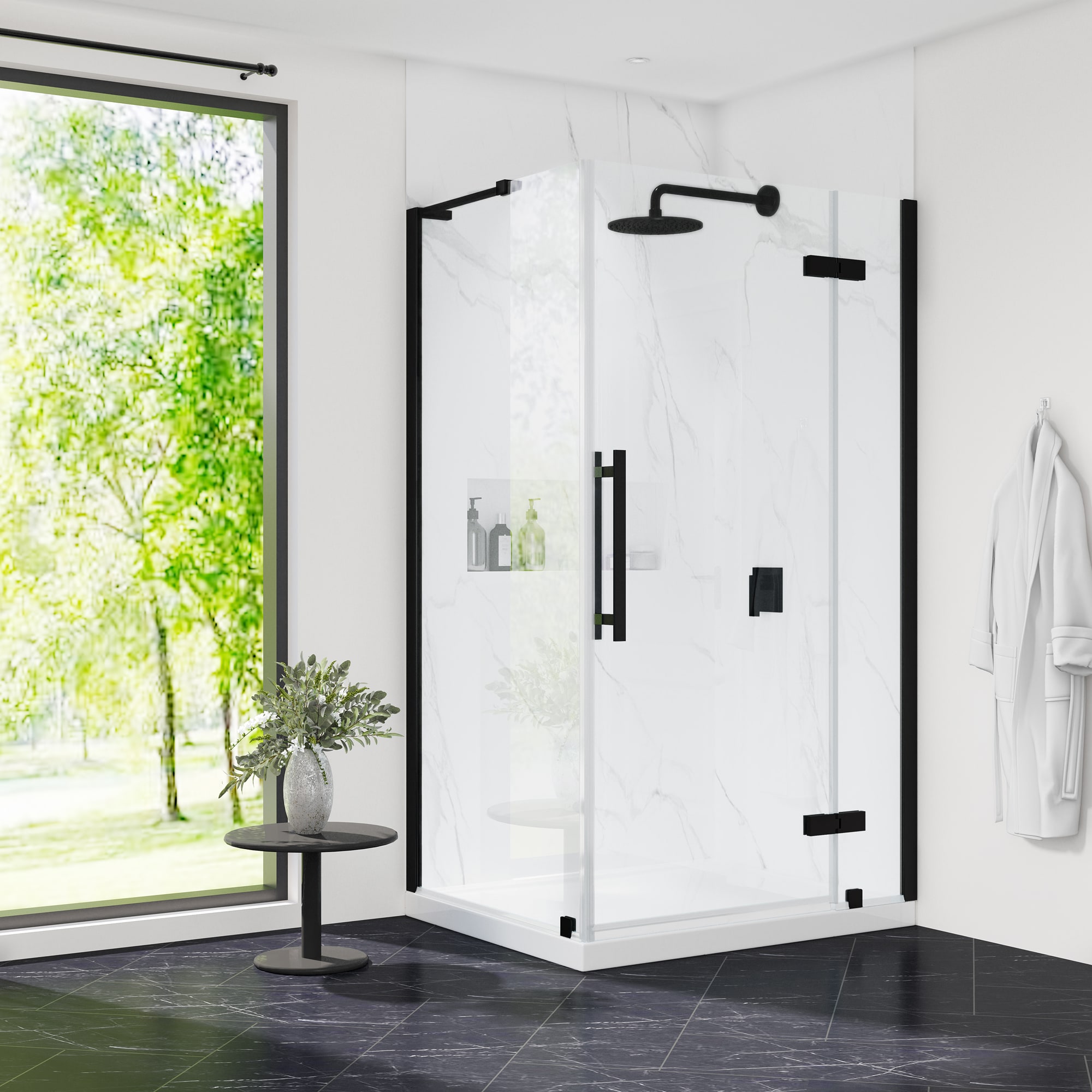 OVE Decors Tampa 38-in W x 36-in L x 75-in H Rectangular Corner Shower ...