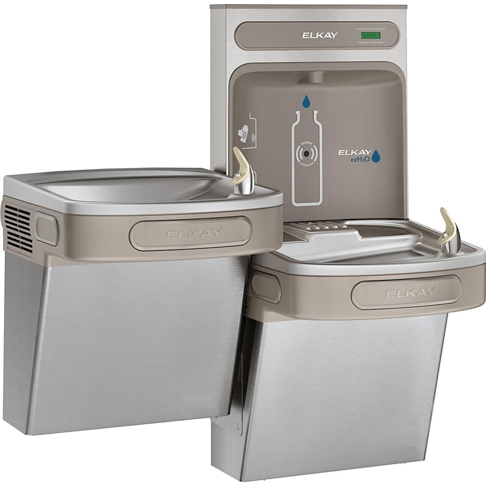 Elkay - EZSTL8WSSK EZH2O BiLevel Wall Mounted Drinking Fountain and Hands Free Bottle Filling St...