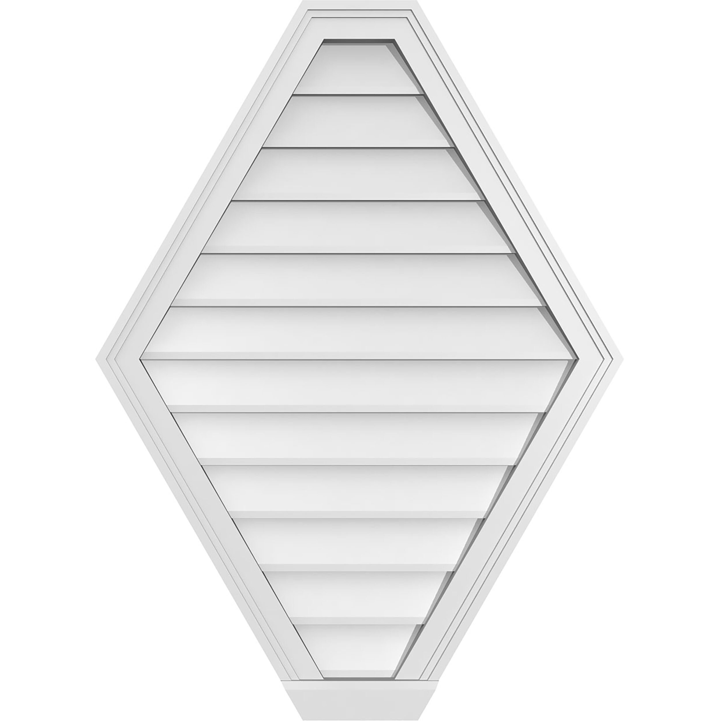Ekena Millwork GVPHP28X3803SN 28-Inches x 38-Inches Off-white Peaked PVC Gable Louver Vent