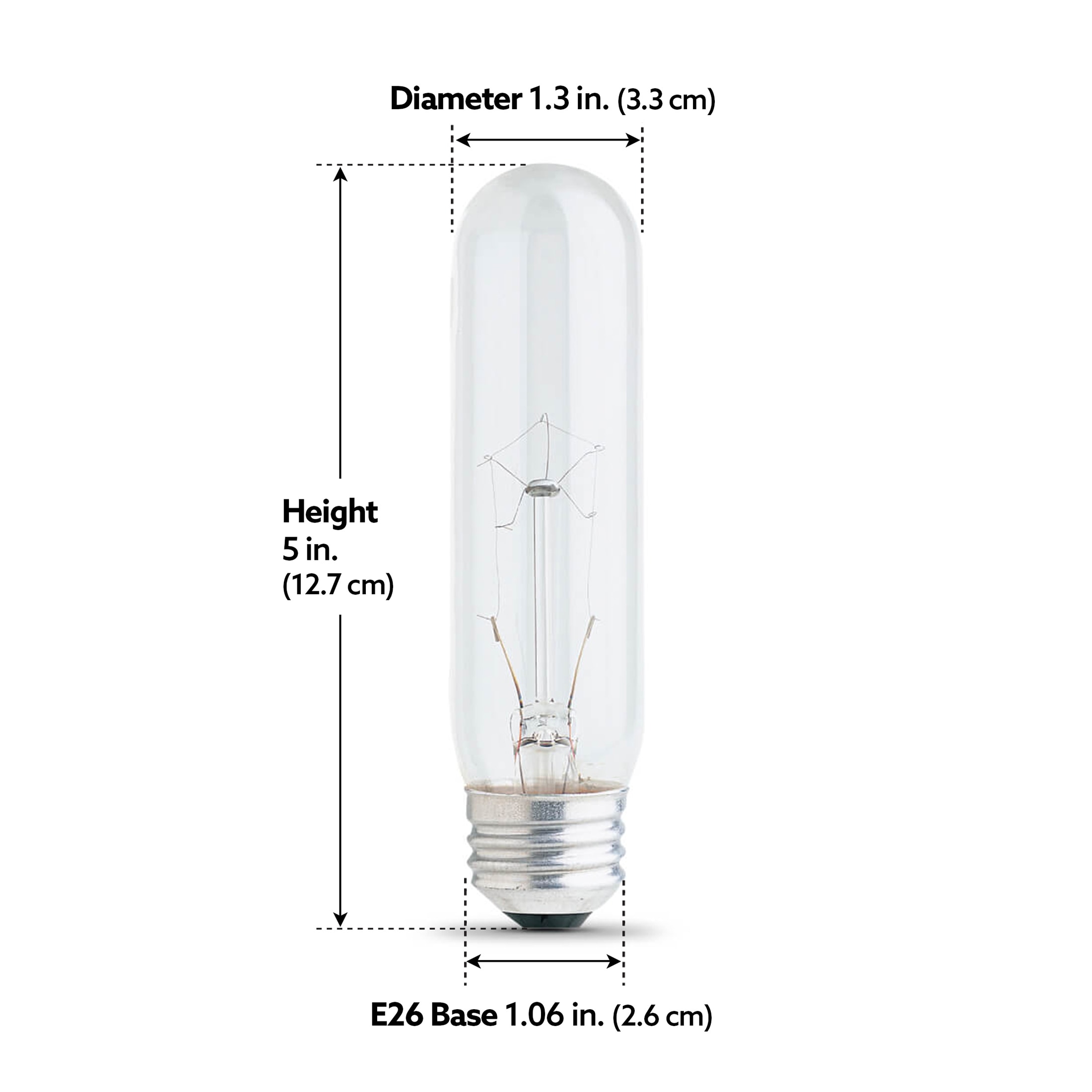 Feit Electric 15-Watt T10 Medium E26 Base Dimmable Incandescent