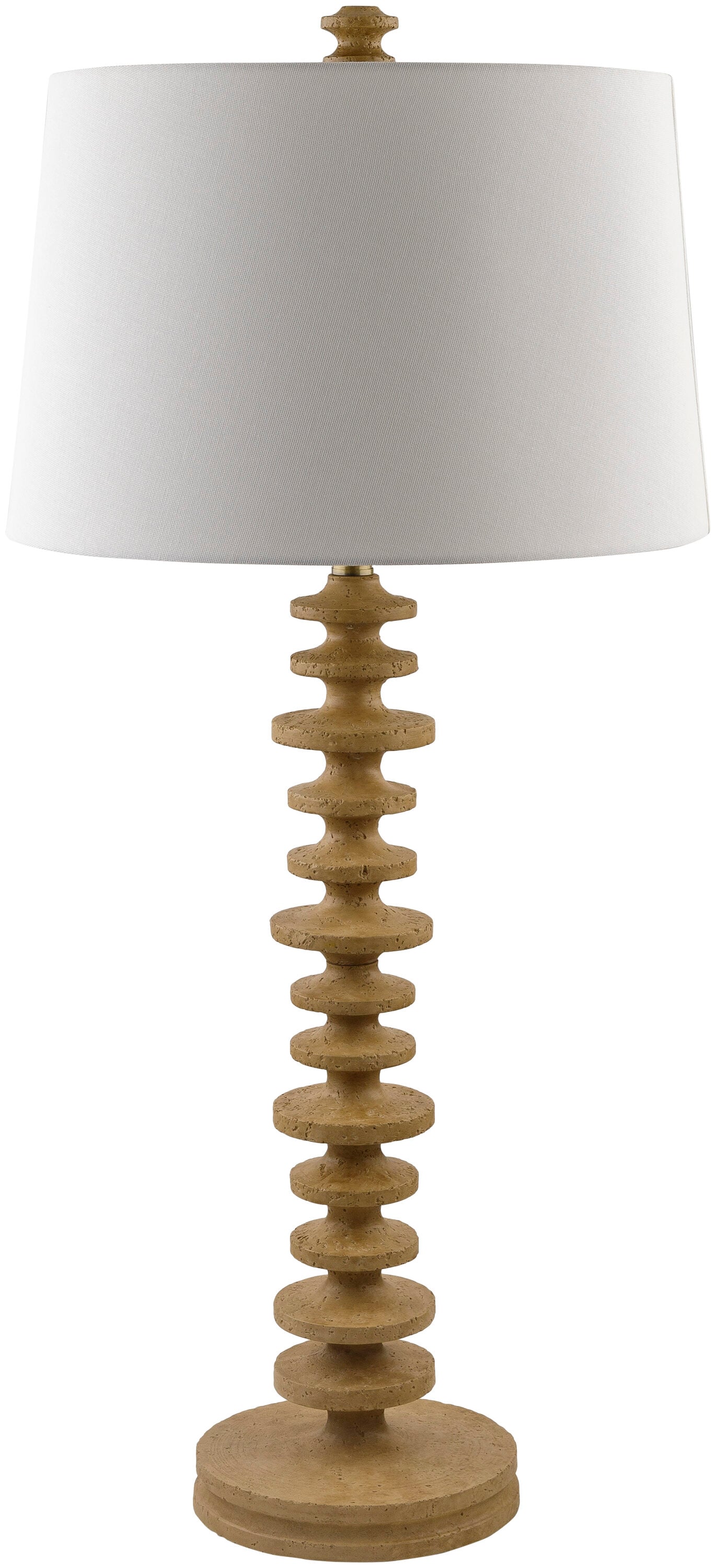 Livabliss Galey Alix Merrill 37-in White/Brown On/Off switch Table Lamp with Linen Shade