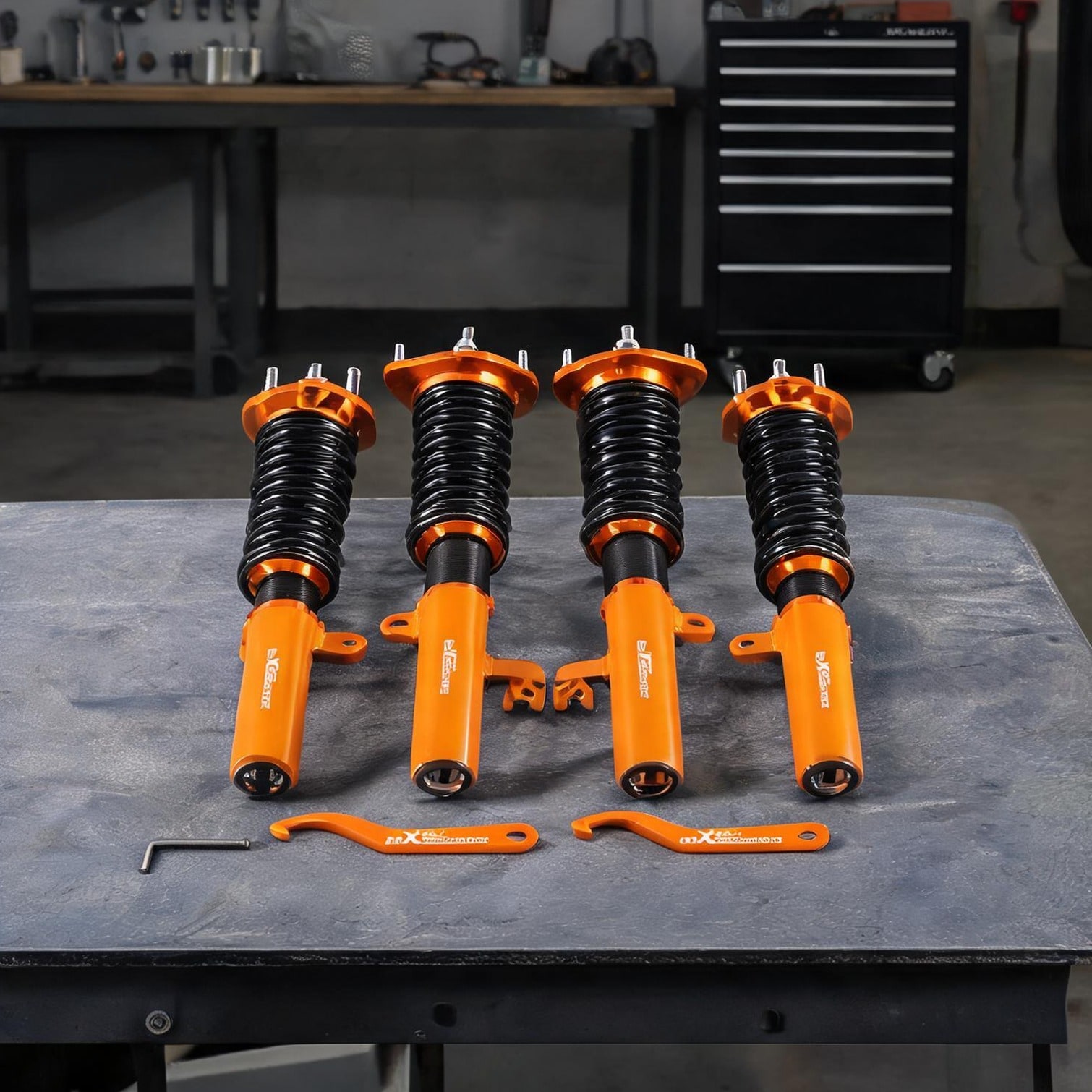 BBabe 28 x 20.2 x 8 in Coilover Shock Absorber with Adjustable Design in Golden Body with Black