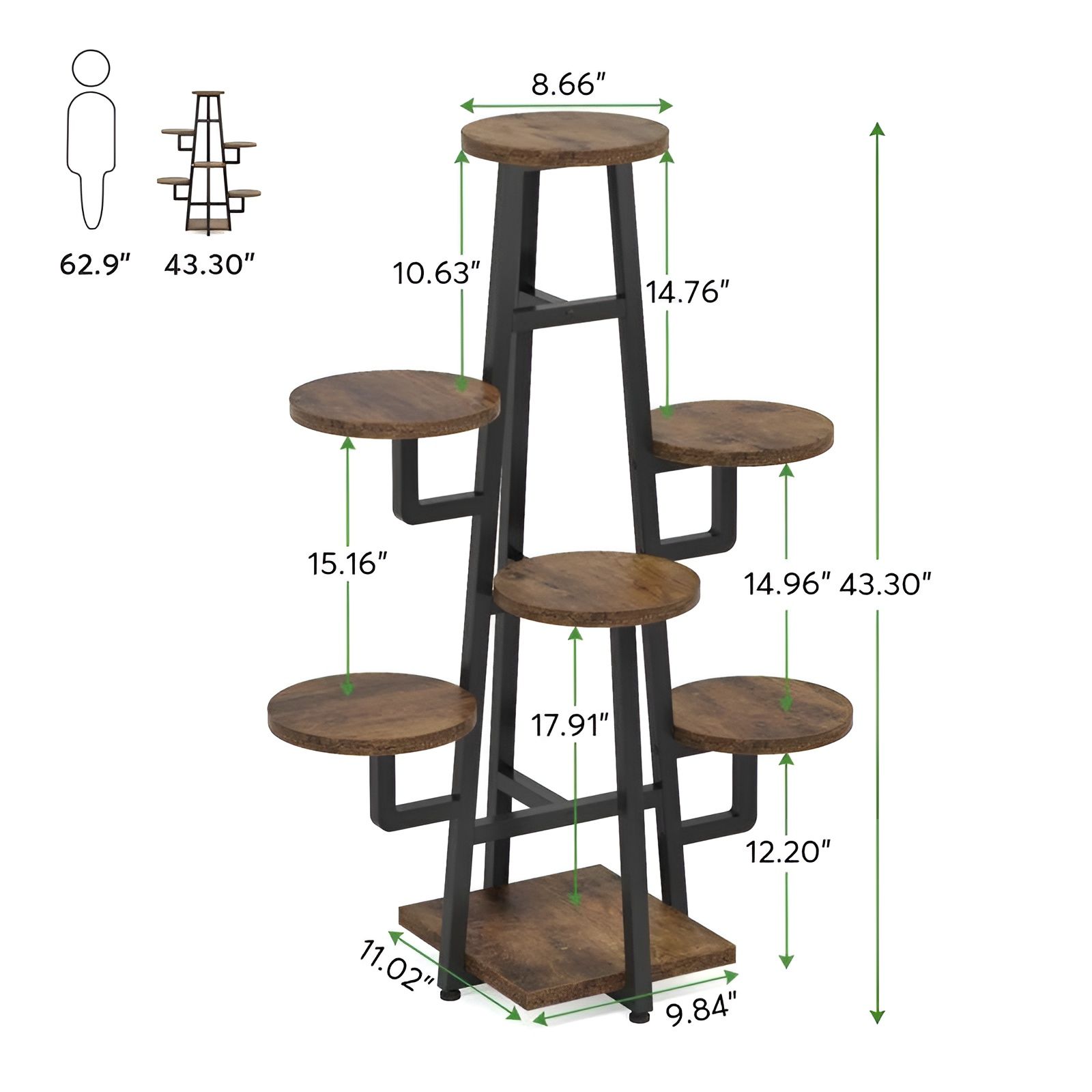 Slickblue D-FR-35271957HRPSTBR Plant-Stand - View #4