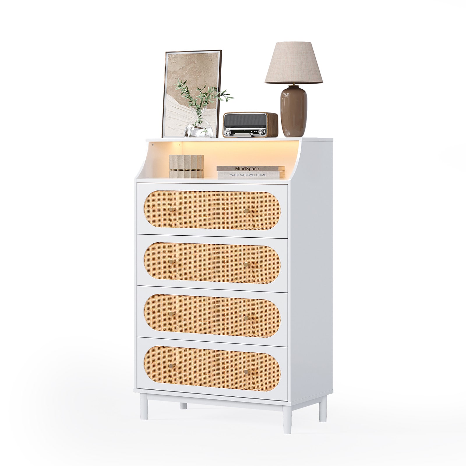 Outopee LO1G52006018 White 4 -Drawer Standard chest