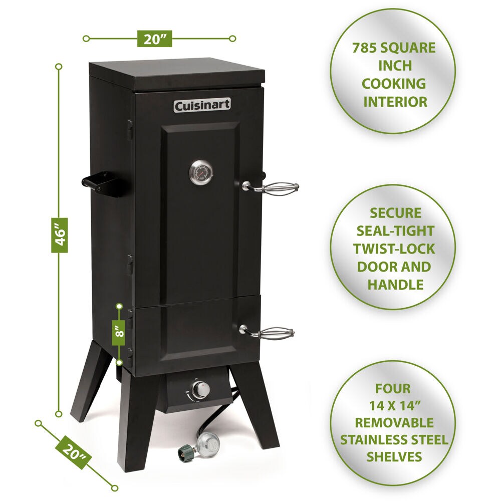 Cuisinart Black Stainless Steel Gas Smoker 20 lb. Cylinder