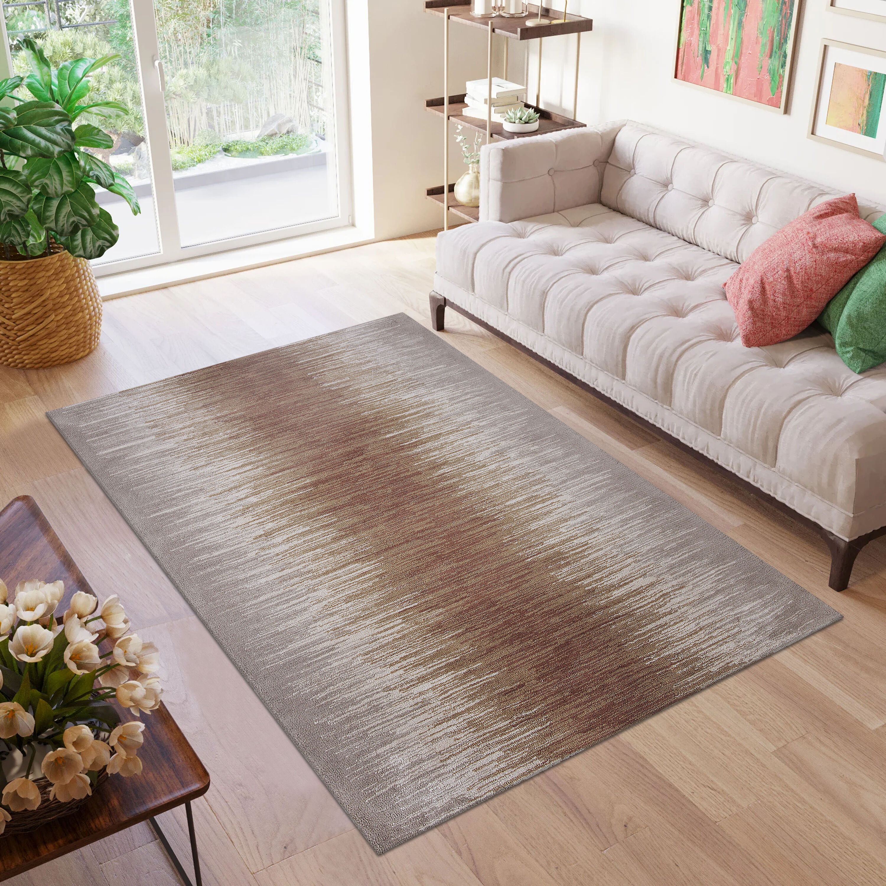 Origin 21 Blurring Rust 8 X 10 (ft) Copper Indoor Area Rug