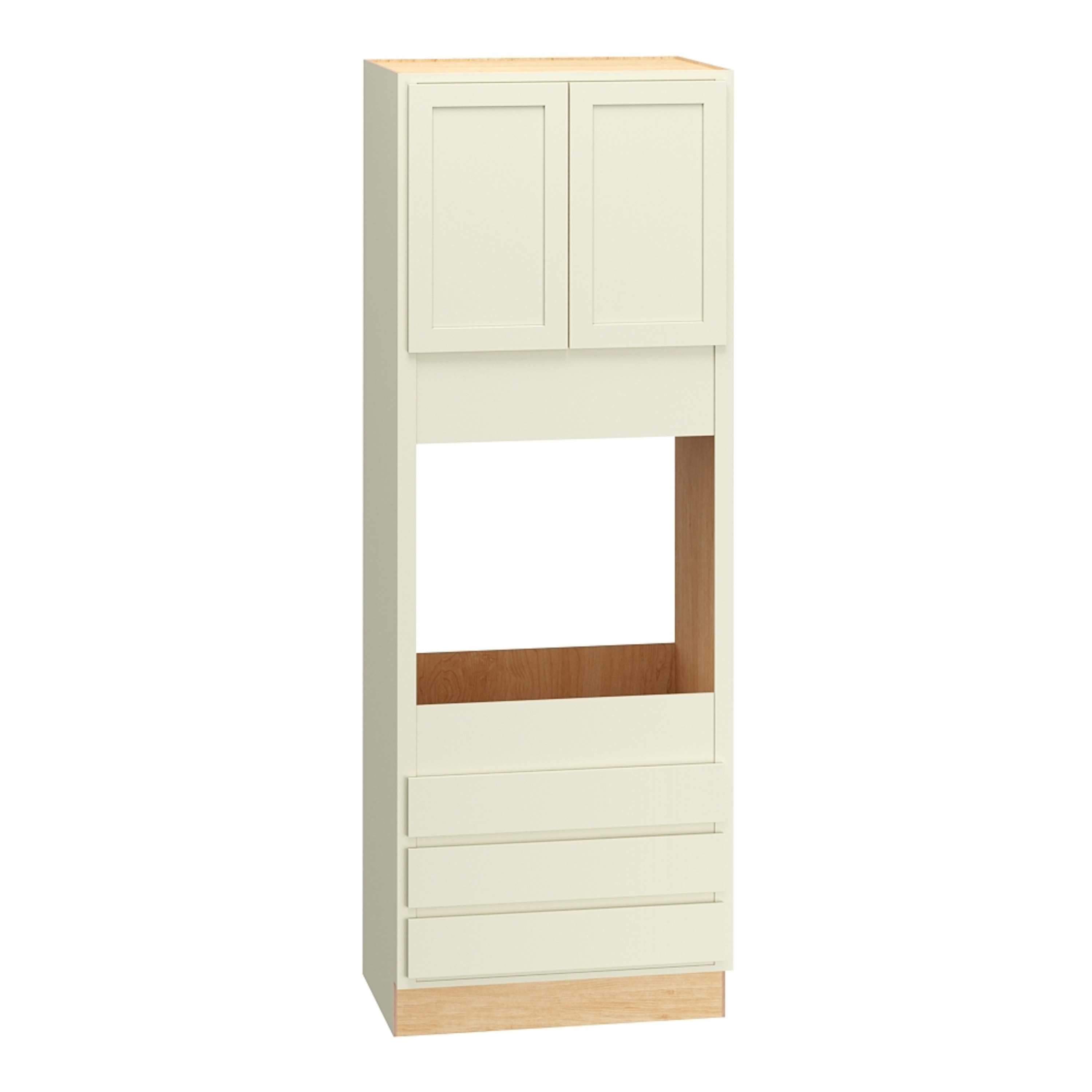Diamond Express Jamestown 33-in W x 93-in H x 24-in D Steam Painted 3 -Drawers Single or Double Oven Base Fully Assembled Plywood Cabinet Recessed Panel Shaker