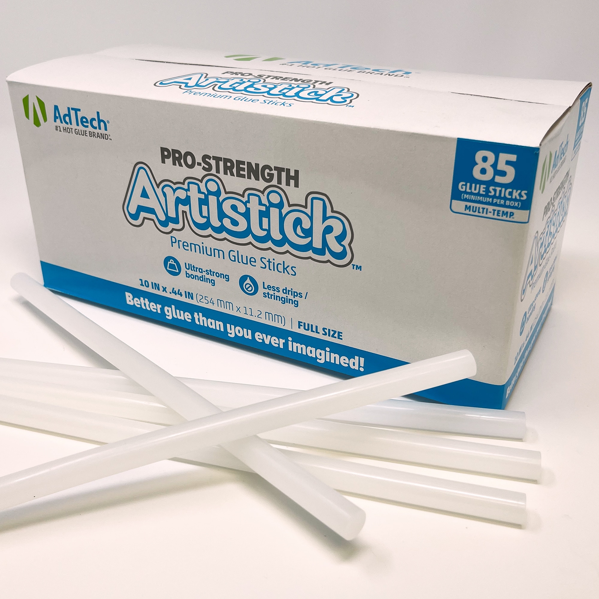 AdTech Hot Glue Sticks Bulk Pack - Clear, 4 inches, 0.44 inches