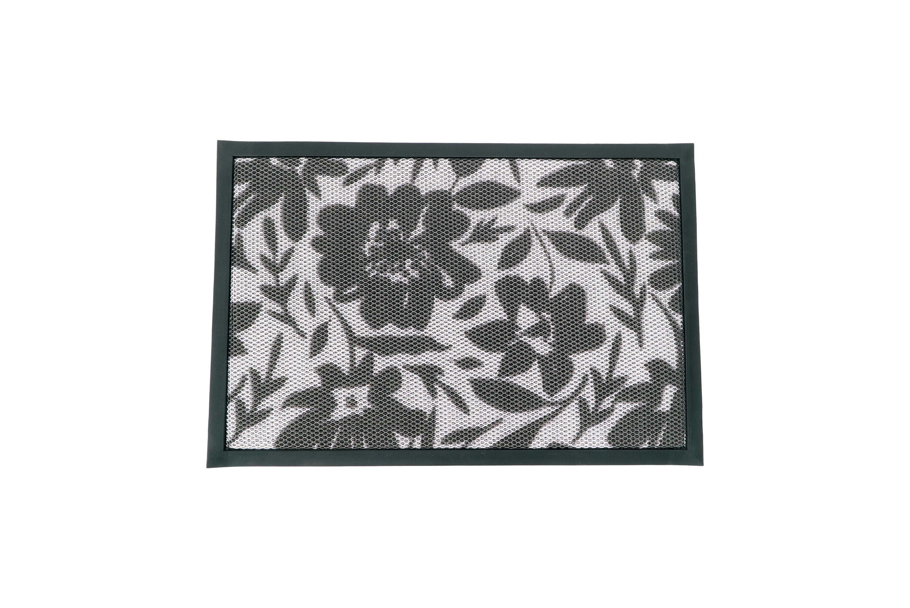 Yeiser Research & Development LG8022ABSFRL 24-in x 36-in Gray and Black Rubber Non-Slip Grip Indoor or outdoor Decorative Door Mat
