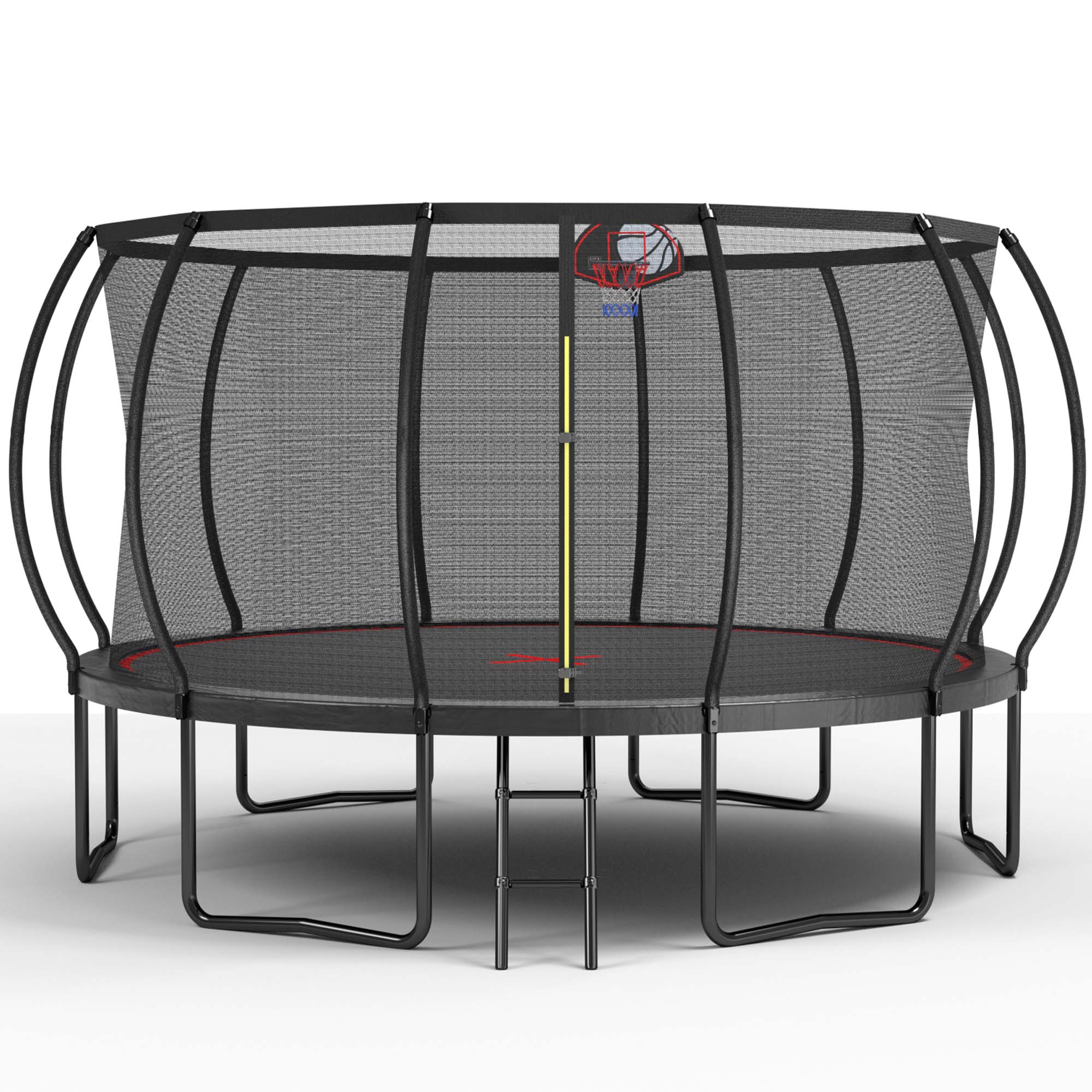 Fun Orange FUN25BC02 Heavy-Duty Trampoline for Kids Adults 14-ft Round Backyard in Black