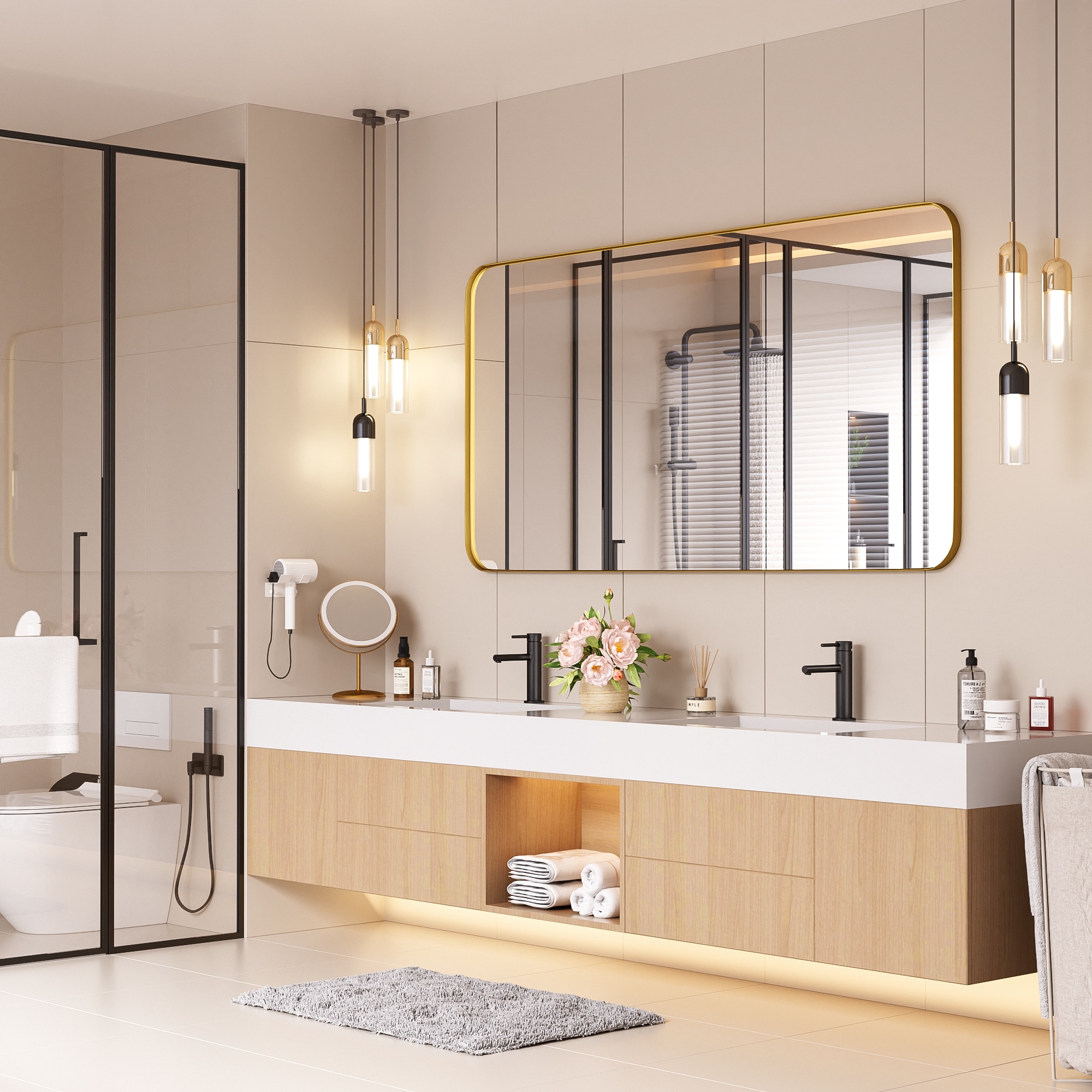 LOVMOR Y-TM6030-G Framed-Bath-Mirrors - View #4