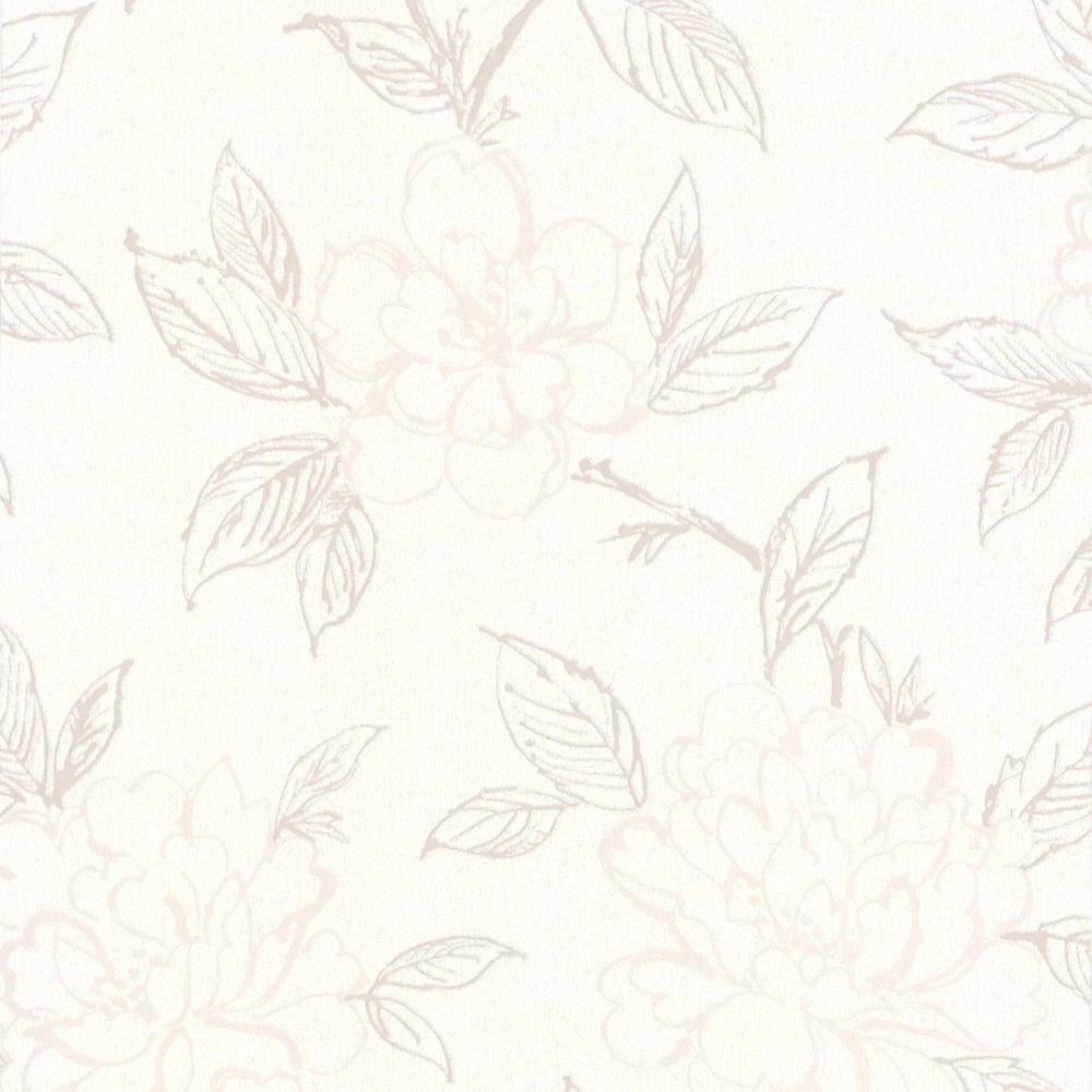 Graham & Brown Classics 56-sq ft Cream Vinyl Textured Floral Unpasted ...