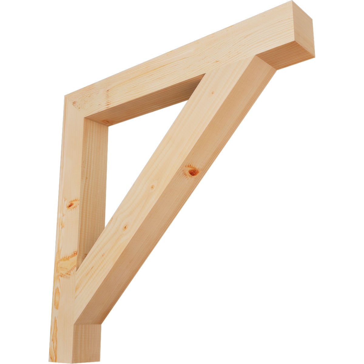 Ekena Millwork BKT04X32X32TRA05SDF Traditional block smooth 3-1/2-in x 32-in x 32-in Douglas fir Brown Wood Standard bracket