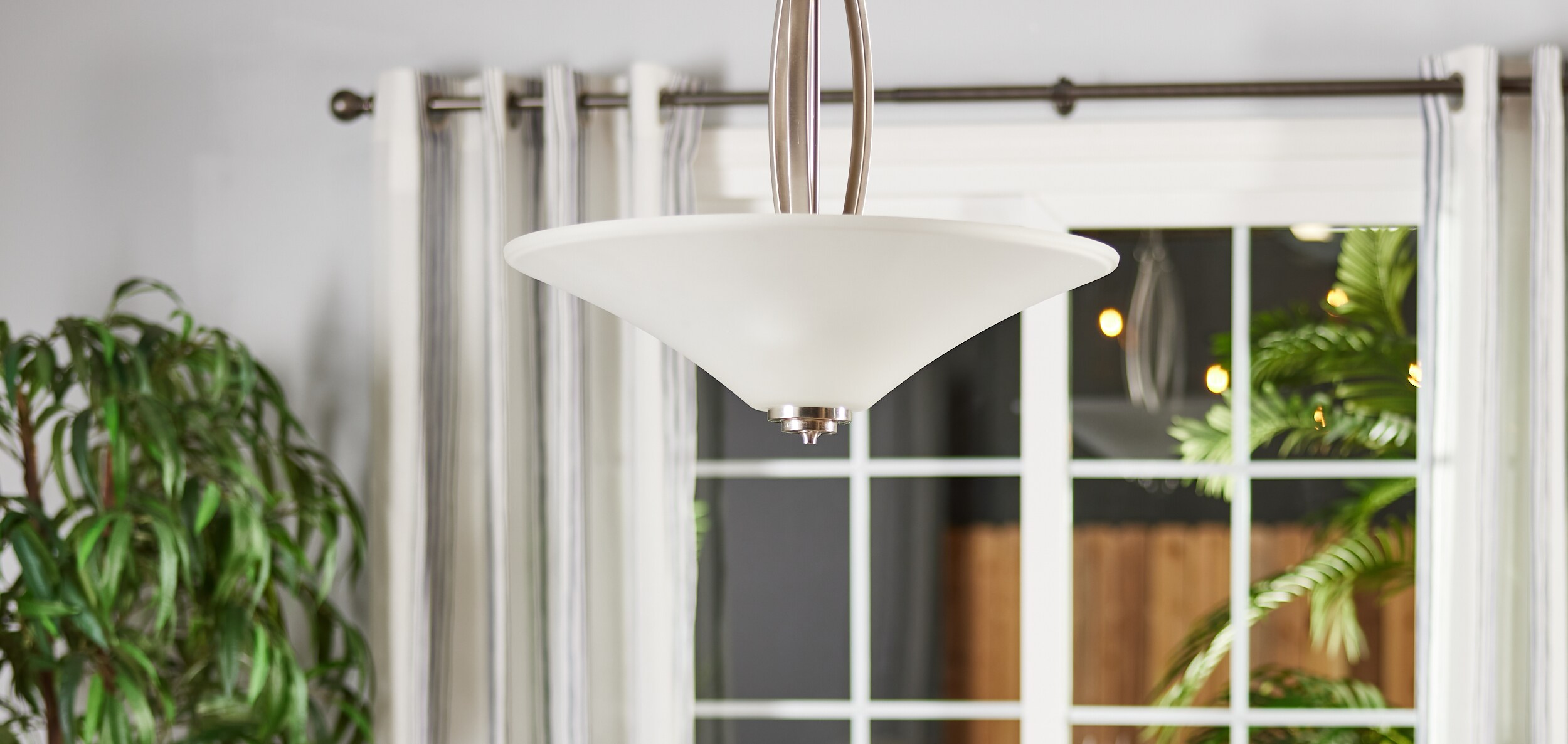 Transitional Metcalf 3-Light Indoor Pendant in Brushed Nickel with Satin Etched Glass