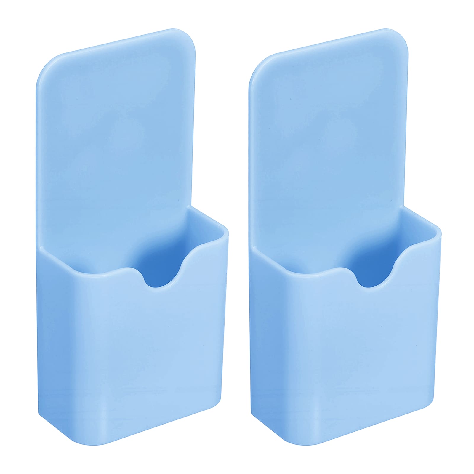 Unique Bargains 2pcs Plastics Magnetic Pen Holder for Refrigerator 2.24 x 1.06 x 4.72inch Dry Erase Marker Holder for Whiteboard Magnet Locker Organizer Accessories Pencil Cup Blue