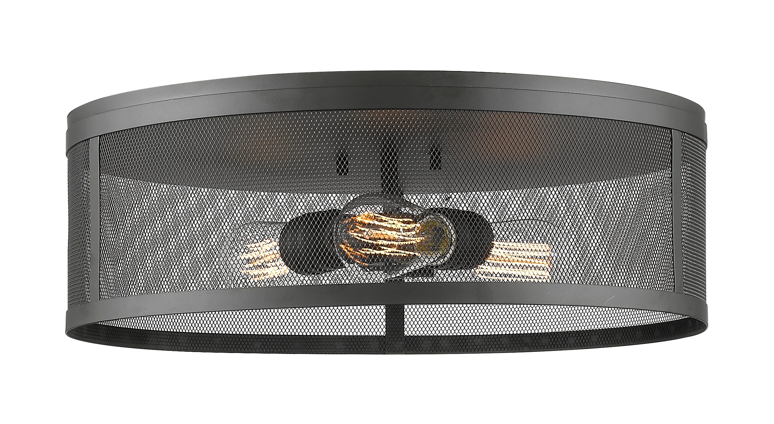Z-Lite 331F18-BRZ Meshsmith 1 -Light 18-in Matte Bronze Flush Mount Light