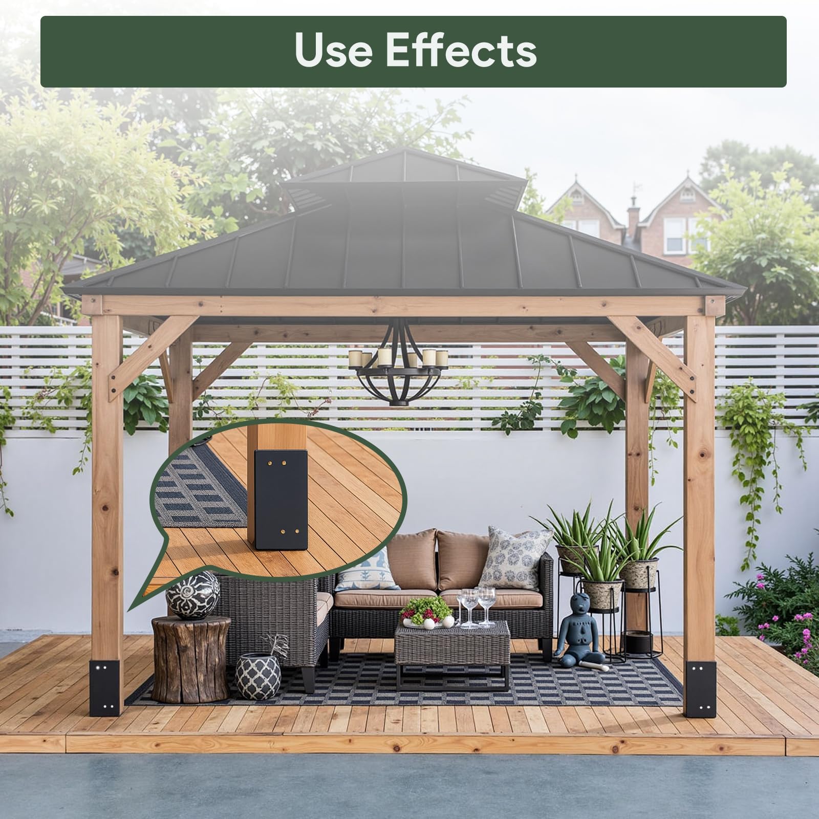 KHKFY Heavy Duty U Shaped Post Base for Concrete 6 by 6 Wood Posts ...