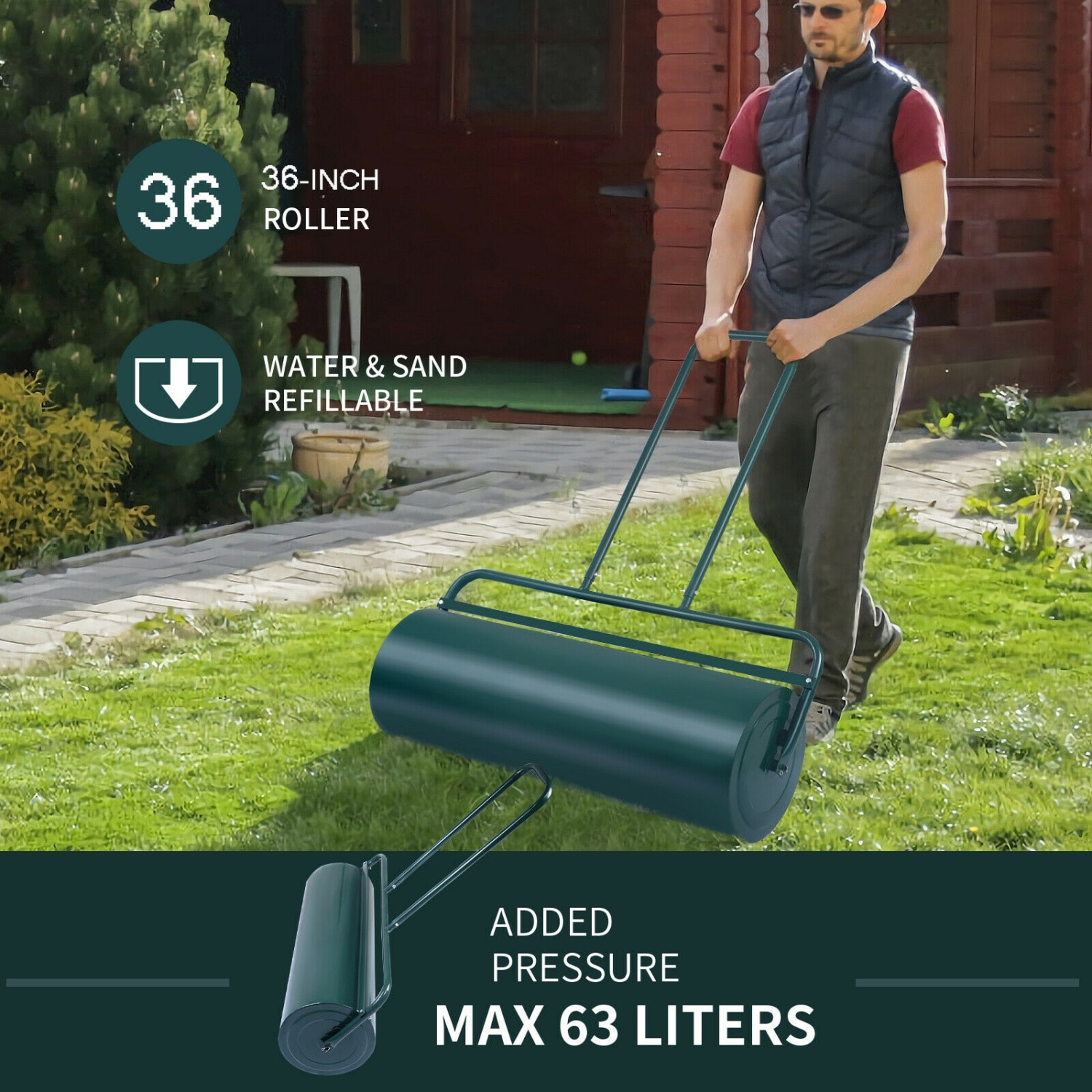 Costway CSHY005176 Tow-Behind-Lawn-Rollers - View #9