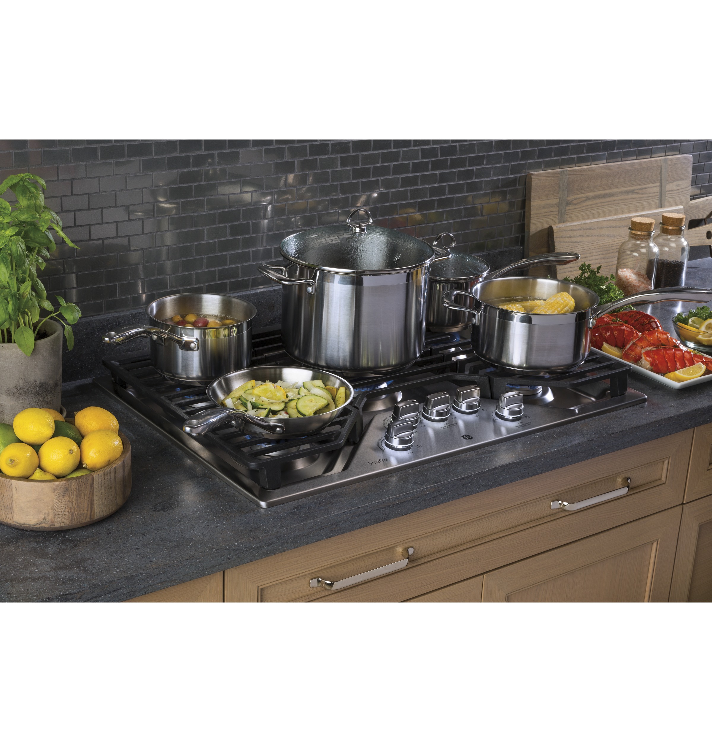 PGP9030SLSS in Stainless Steel by GE Appliances in Plymouth, MA - GE  Profile™ 30 Built-In Tri-Ring Gas Cooktop with 5 Burners and Included  Extra-Large Integrated Griddle