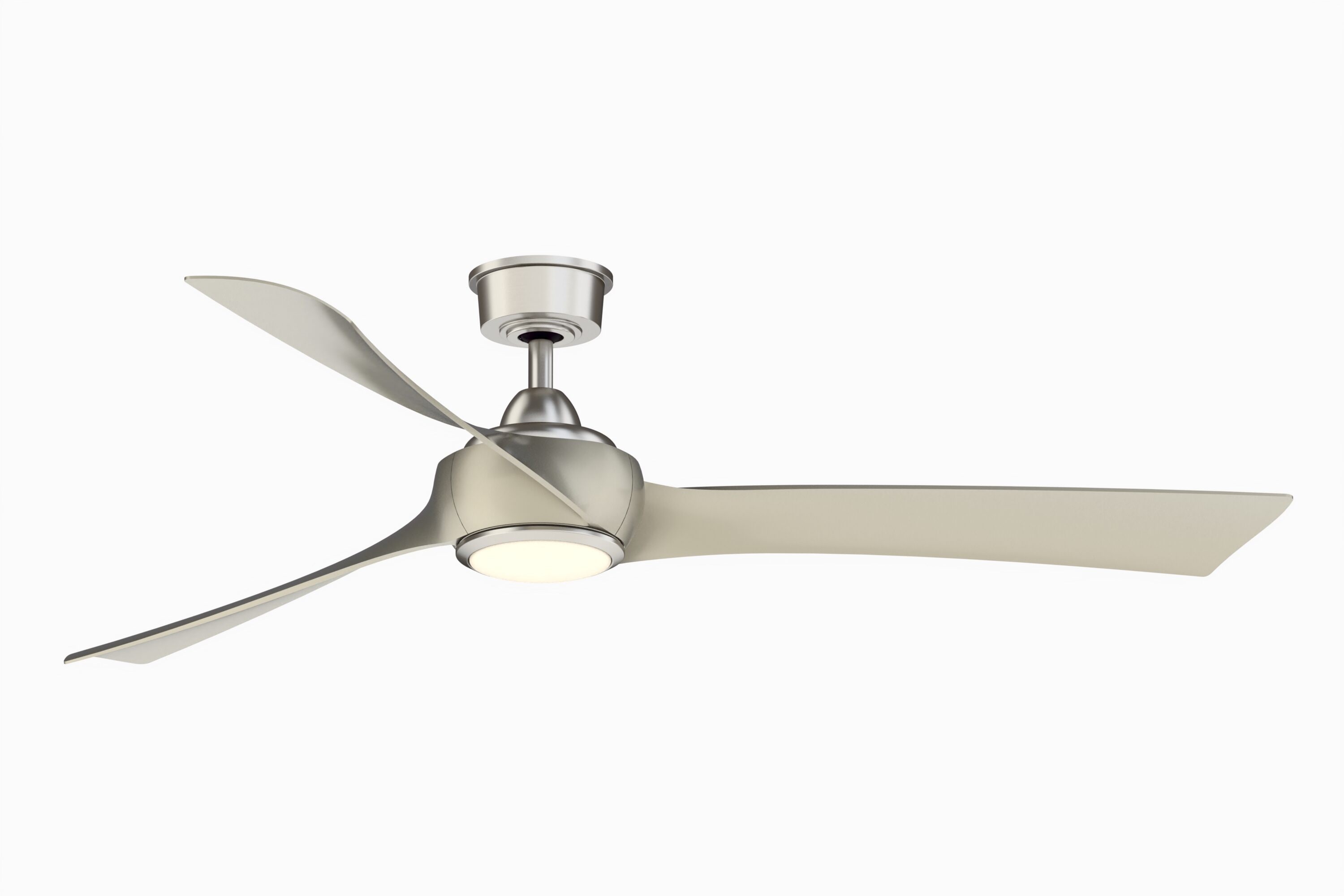 Fanimation Wrap Custom 64-in Brushed Nickel Color-changing Integrated LED Indoor/Outdoor Smart Ceiling Fan with Light and Remote (3-Blade) FPD8531BN-64BN-LK Sansujyuku sansujyuku.com