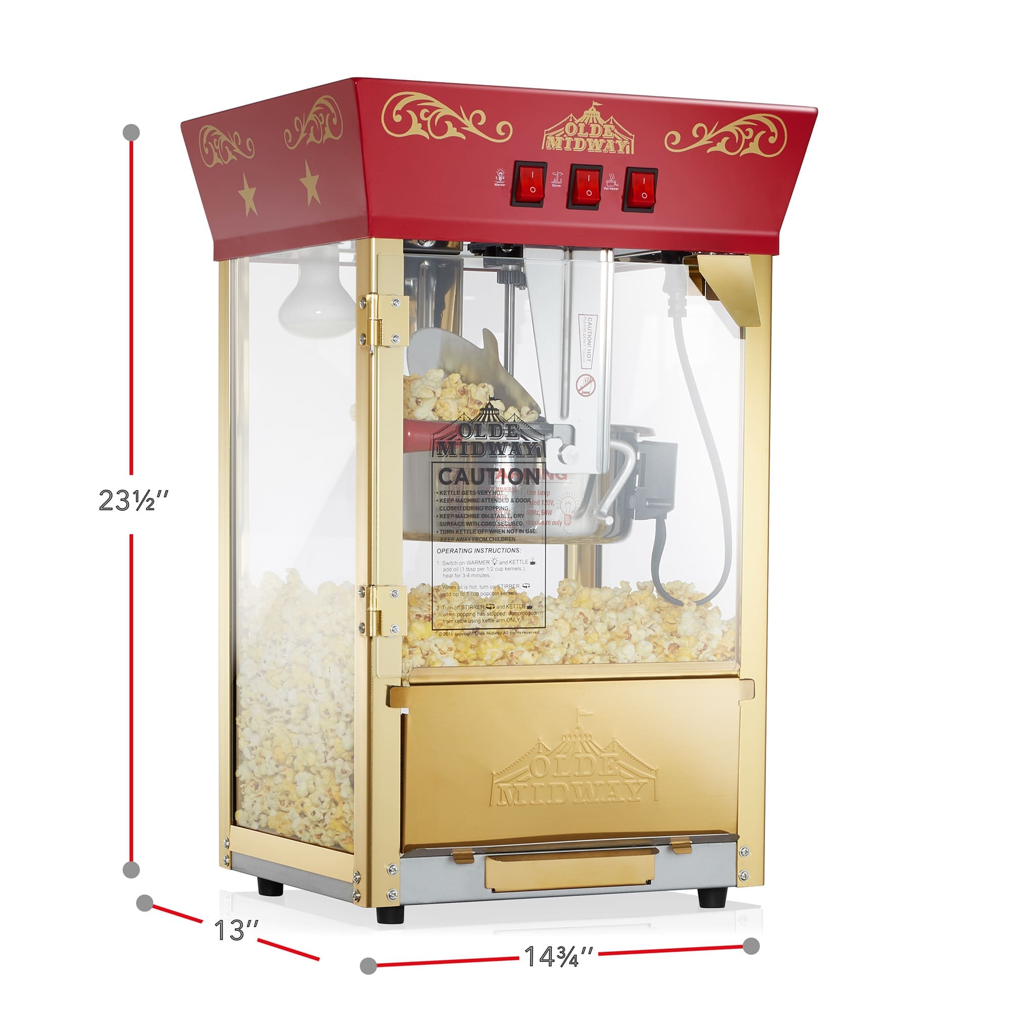 Olde Midway CON-POP-8930-RED Popcorn-Makers - View #5