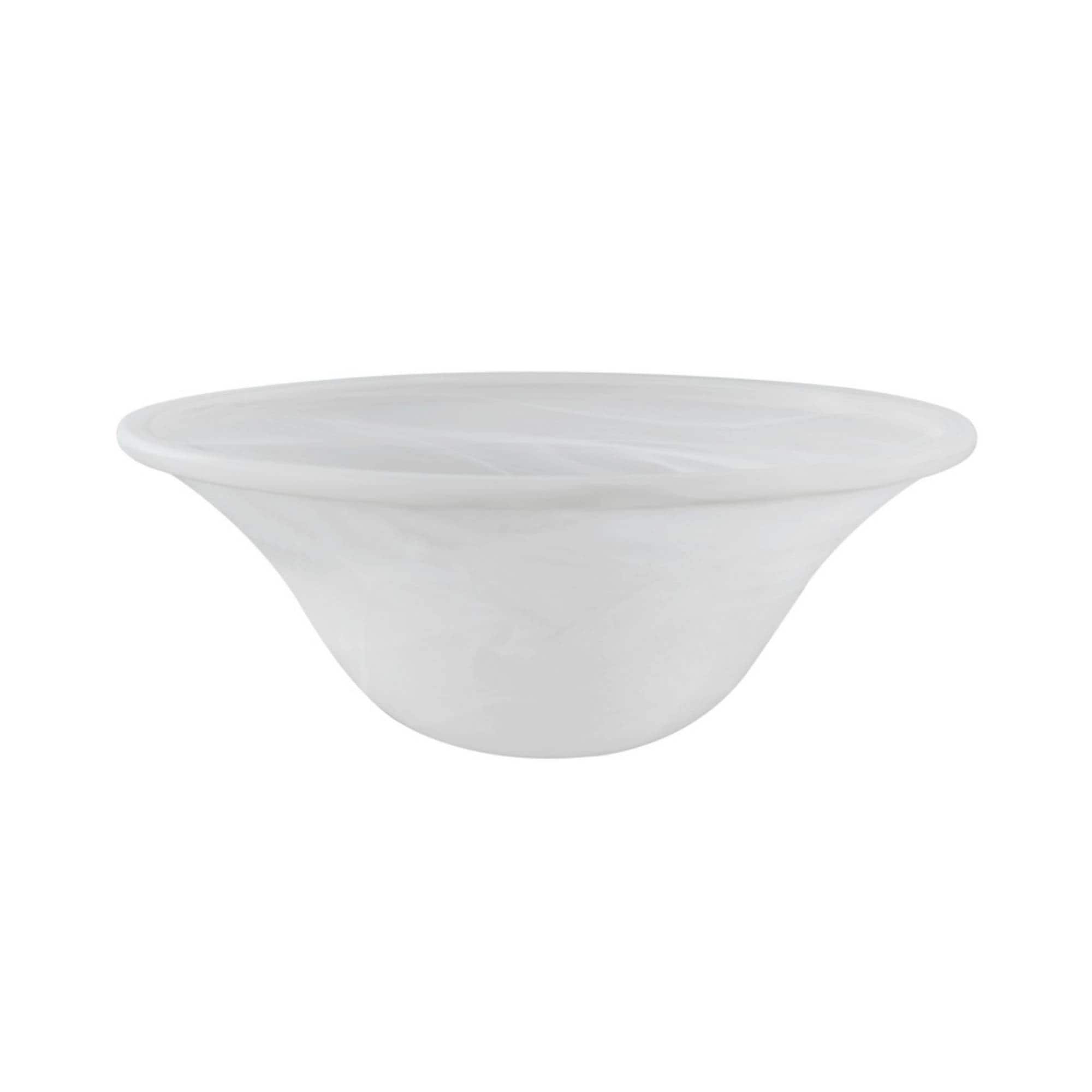 Alabaster White Glass Torchiere Lamp Shade, 12.25"