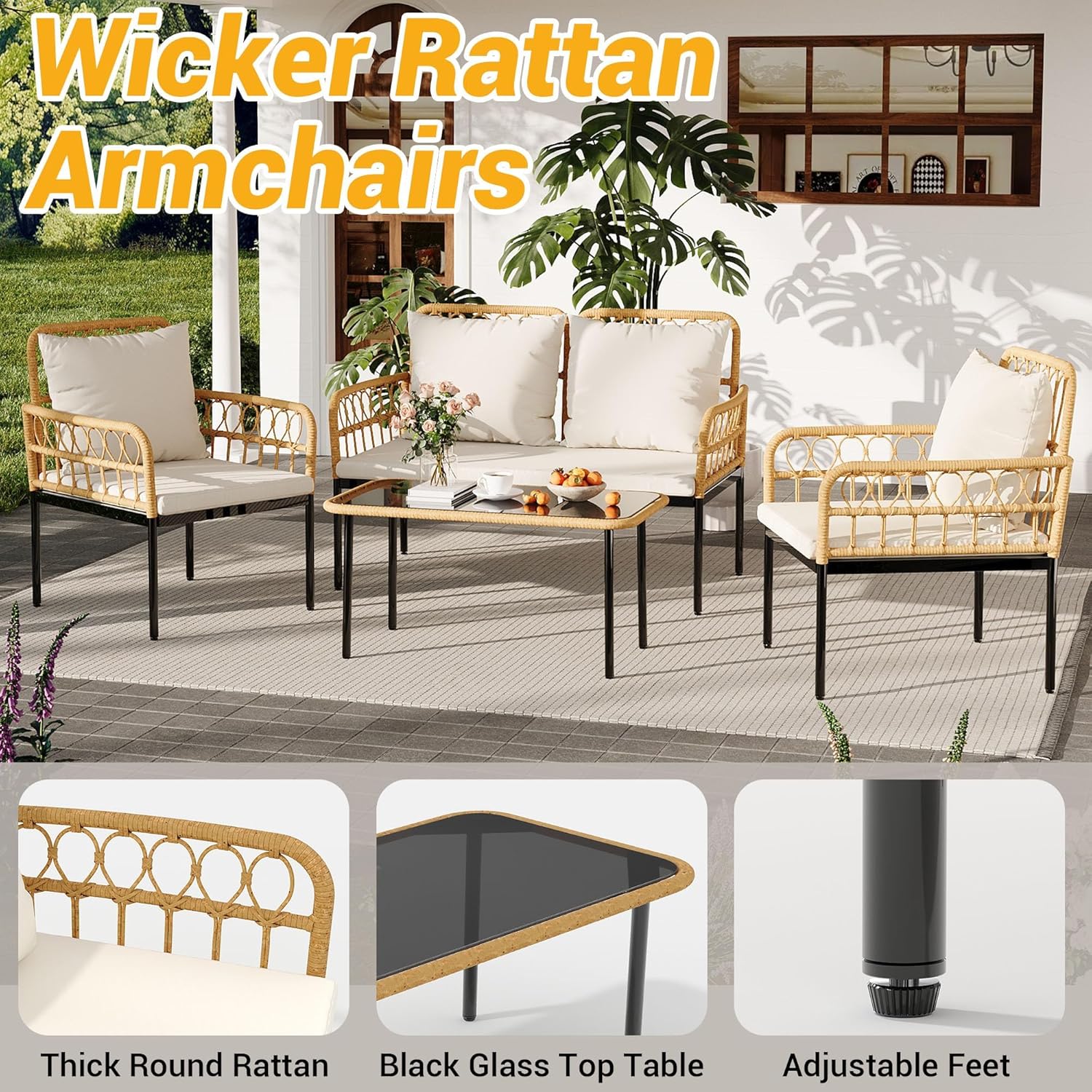 Garvee LS-PATIOSET34U6BEIGE Patio-Conversation-Sets - View #6