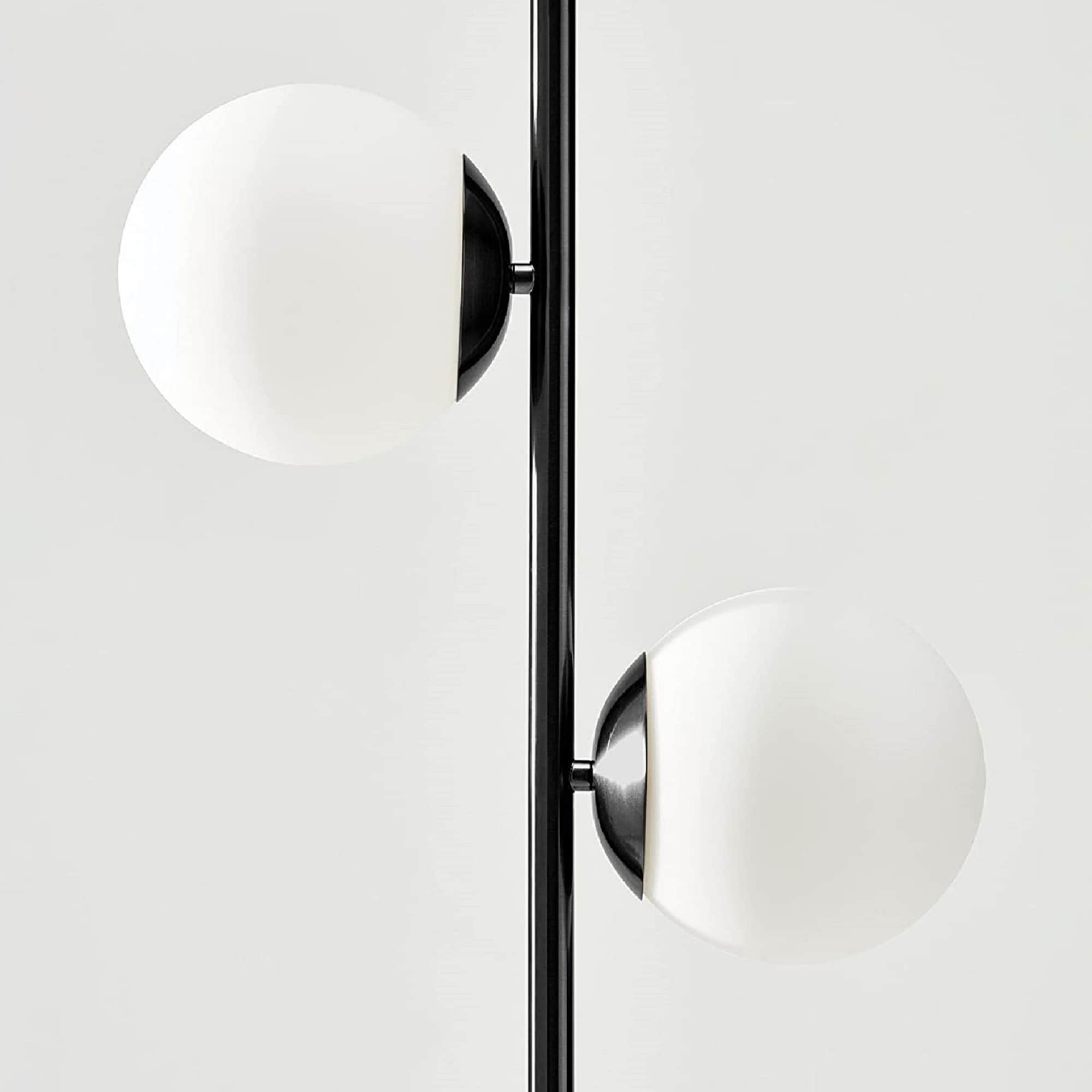 Brightech Sphere Kids 65" Black LED Floor Lamp with Frosted Globes