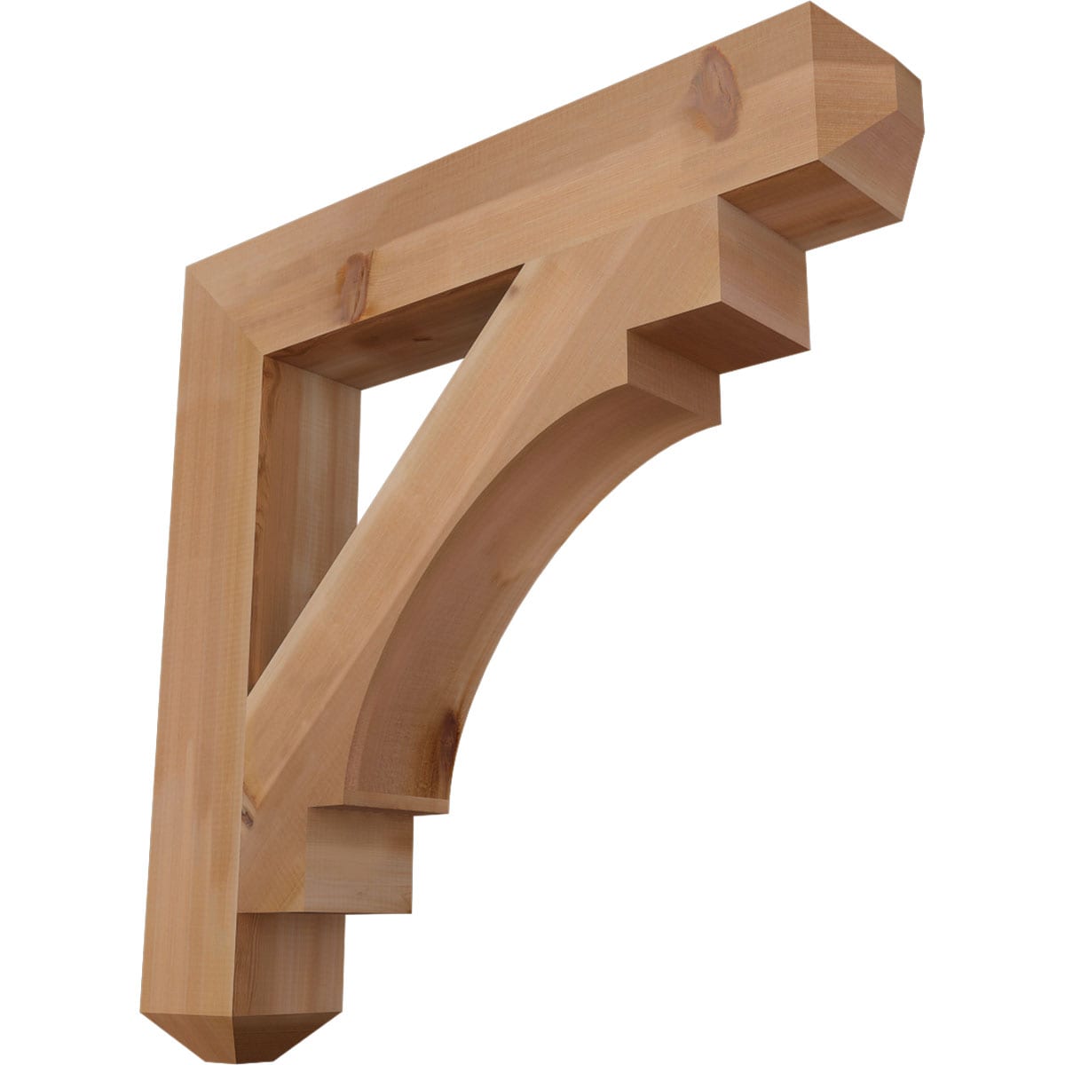 Ekena Millwork BKT06X36X36MRC04SWR Merced craftsman smooth 5-1/2-in x 36-in x 36-in Western red cedar Brown Wood Standard bracket