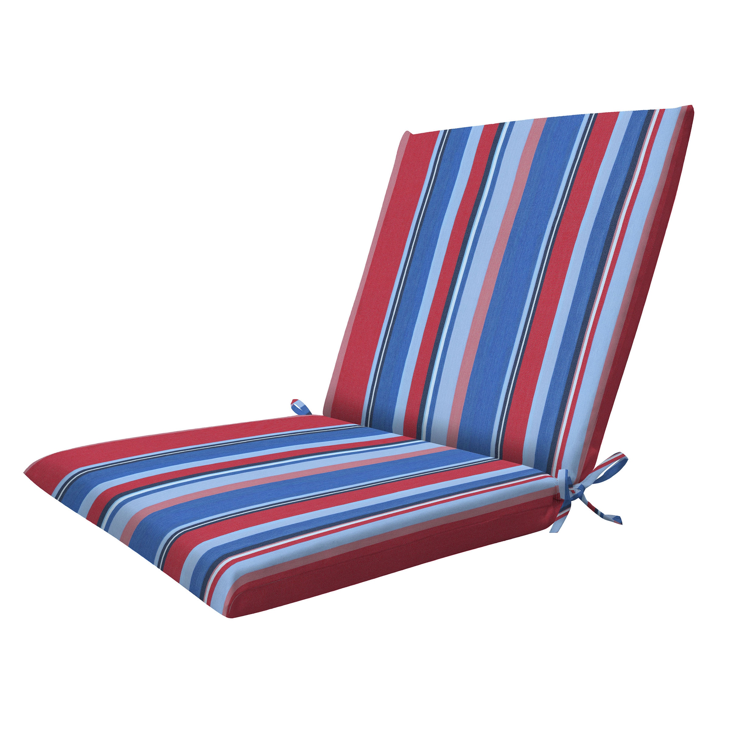 3i Products 21107S-101A166 17.5-in x 19-in Stripe Blue Red Patio chair cushion