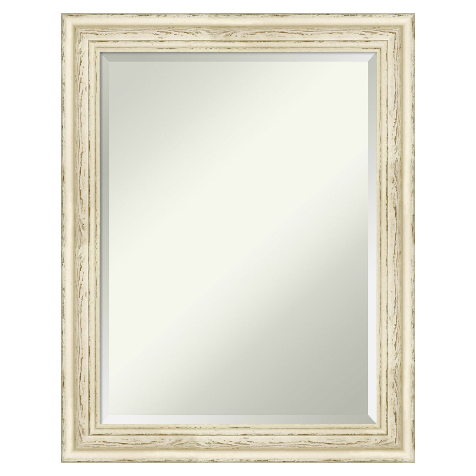 Amanti Art DSW4016443 Country Whitewash 22.25-Inches x 28.25-Inches Framed Rectangle Bathroom Vanity Mirror ( Distressed Cream,White )