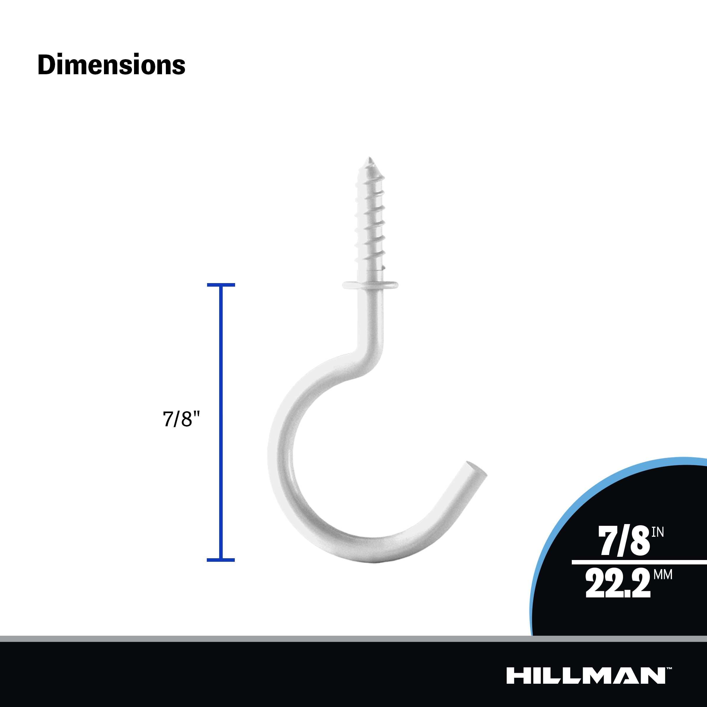 Hillman 0.55-in Black Steel Screw Eye Hook (16-Pack)