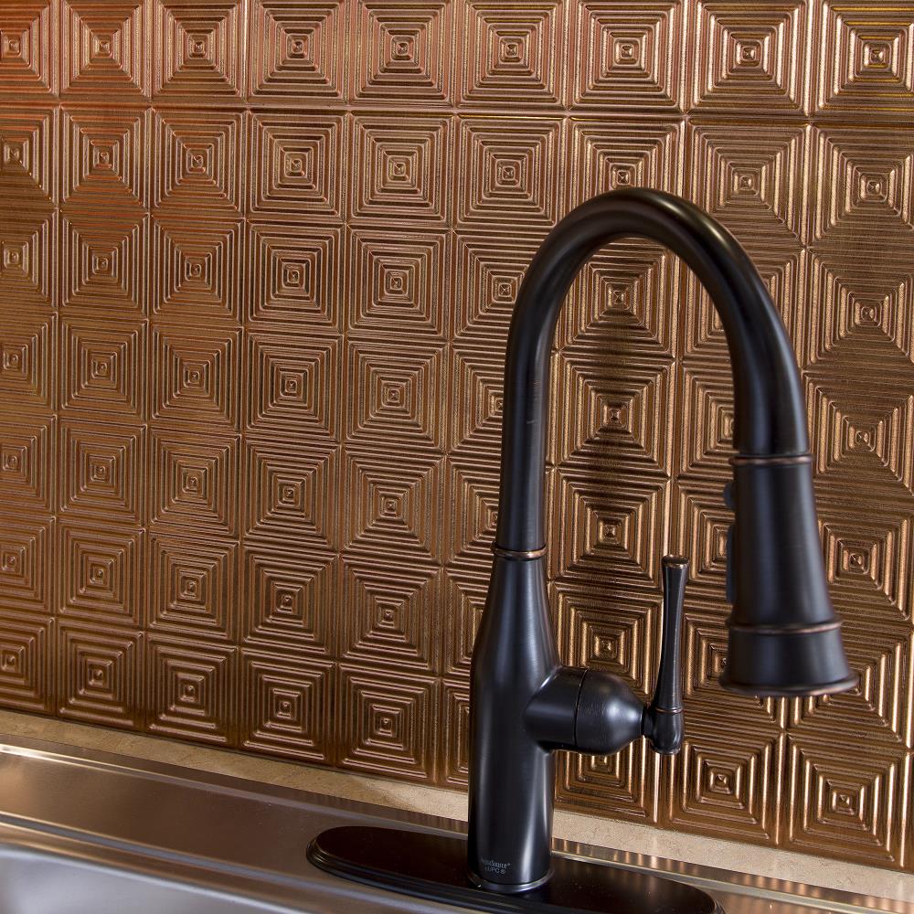 Fasade Miniquattro 185 In X 245 In Antique Bronze Backsplash Panels In The Backsplash Panels 0795