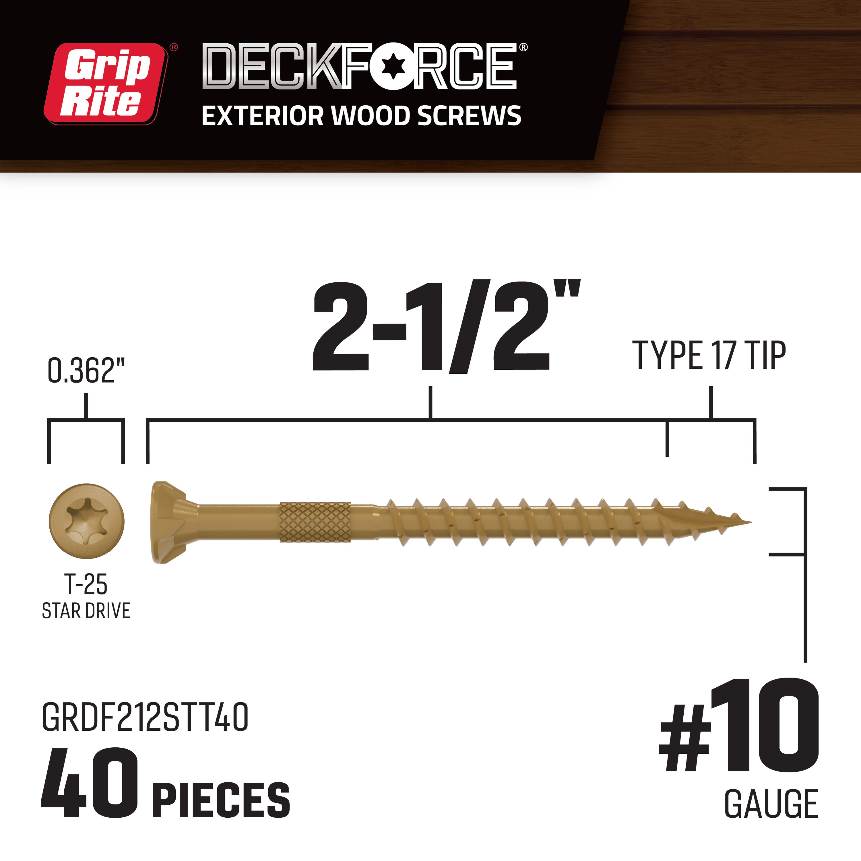 DeckForce by Grip Rite GRDF212STT40 Deck-Screws - View #2