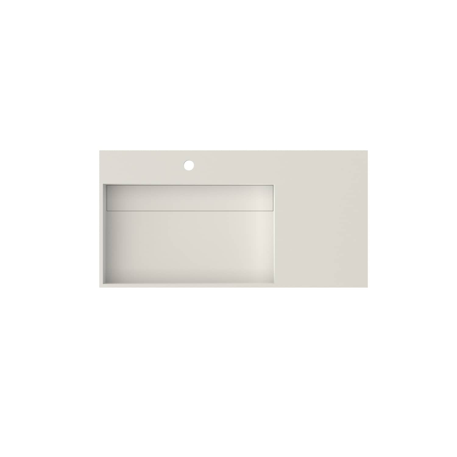 Dimakai Matte White Natural-Inspired Wall-Hung Bathroom Vanity Top with Hidden Drain Cover - Left Basin