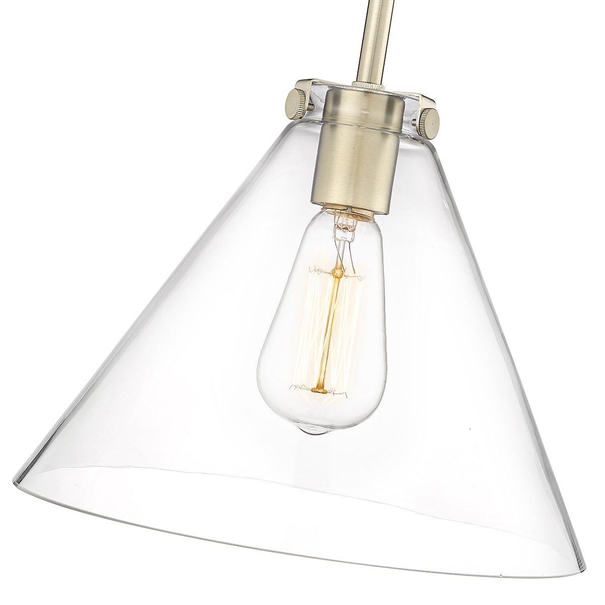 Aliza Modern Gold Clear Glass Cone Pendant Light