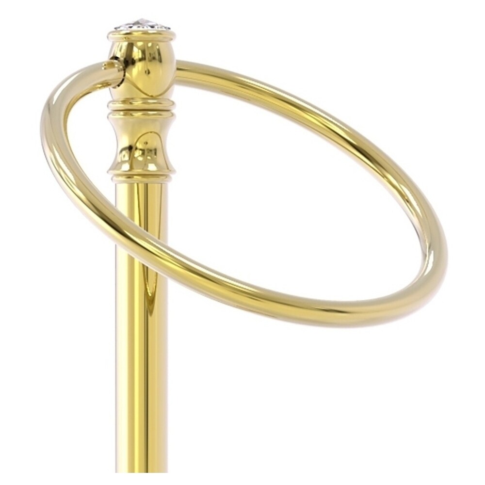 Allied Brass Carolina Crystal Unlacquered Brass Freestanding Countertop  Single Towel Ring in the Towel Rings department at