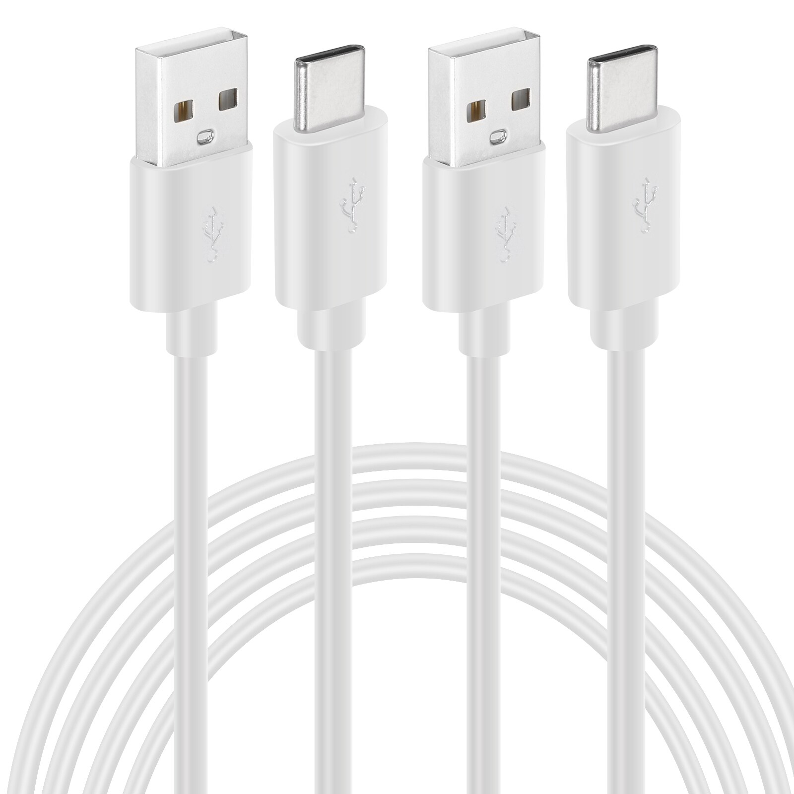 PATIKIL 23Ft USB Type C Power Extension Cable 2 Pack USB to USB C 3A Fast Charger Long Charging Cord for Security Cameras Phone Video Records Electronic Equipment White