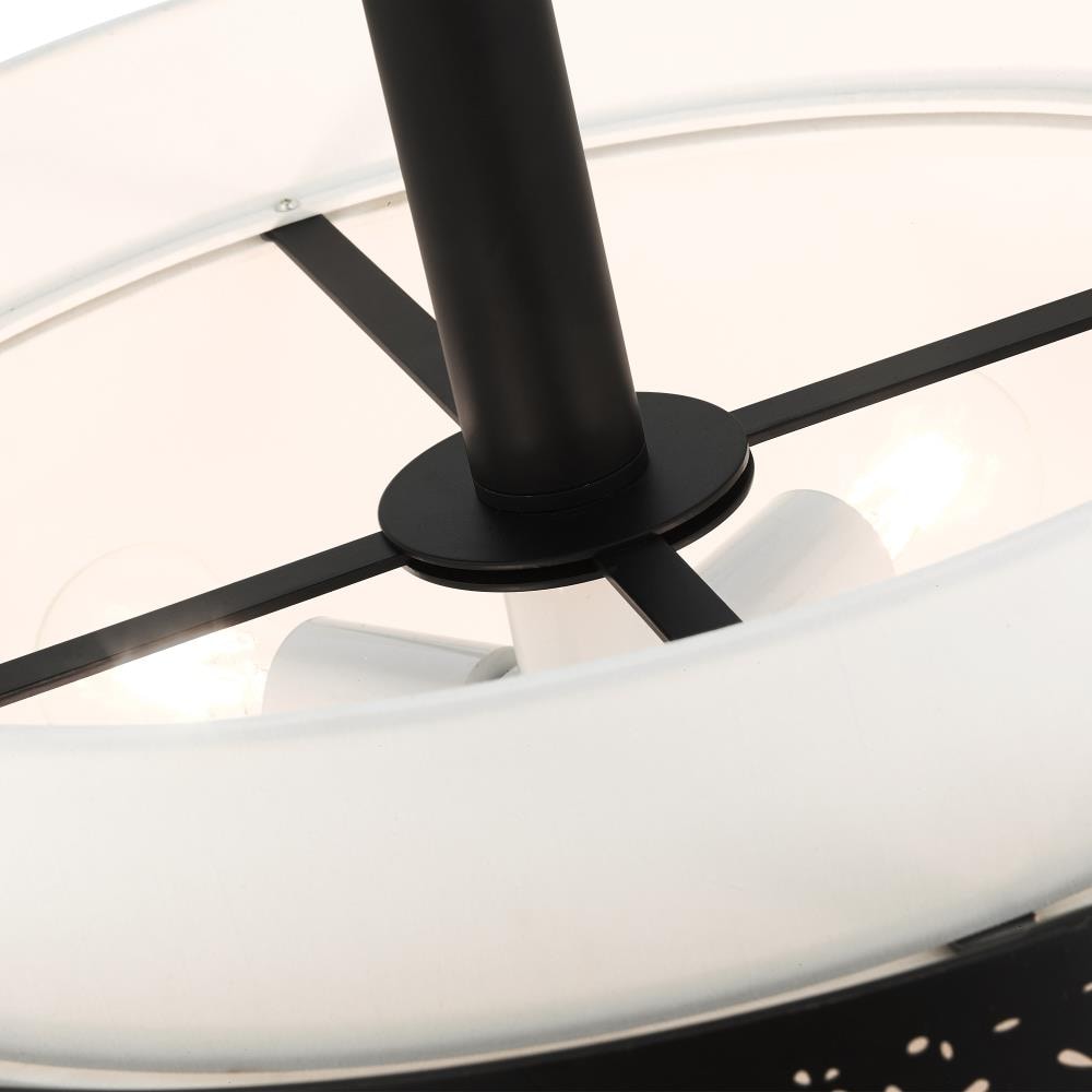 Black Mini Drum 4-Light Steel Pendant