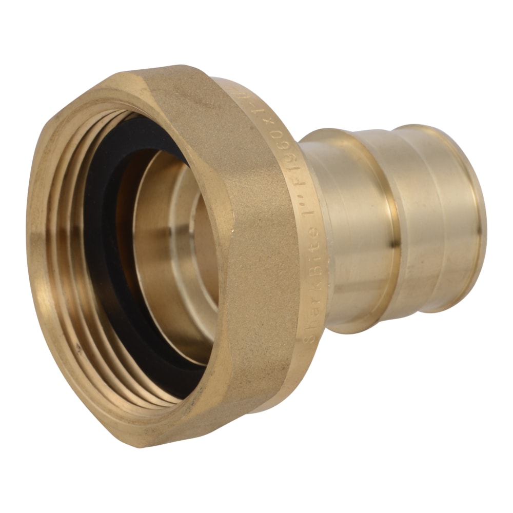 SharkBite - 1-IN PEX-A BRASS EXPANSION X 1-1/4-IN NPSM STRAIGHT WATER METER FITTING