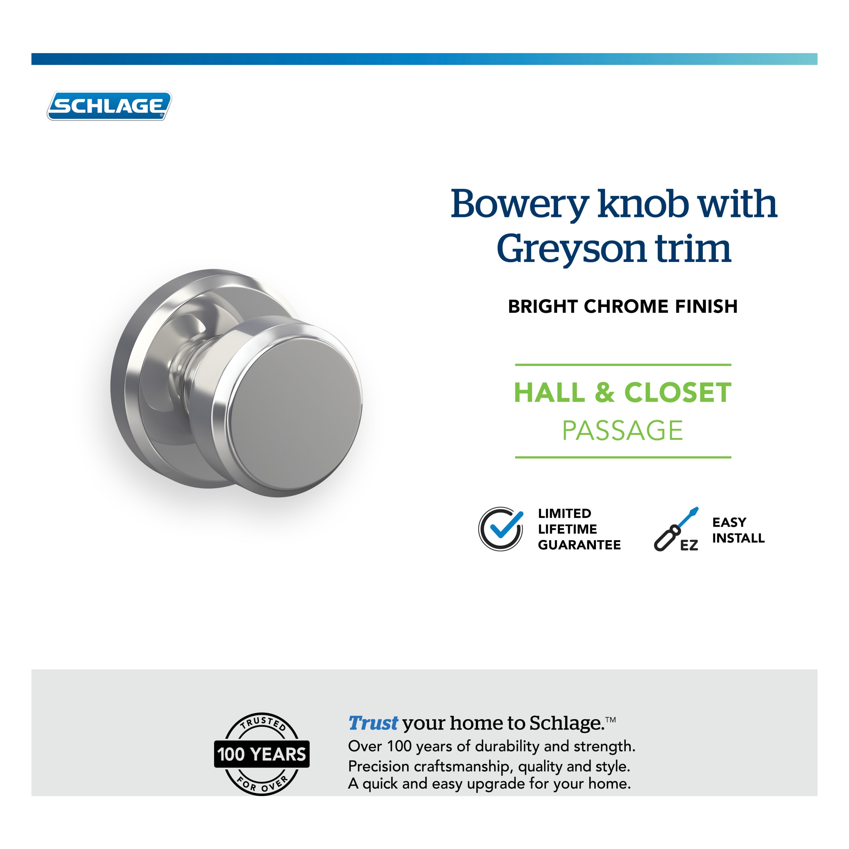 Schlage F10 BWE 625 GSN Door-Knobs - View #5