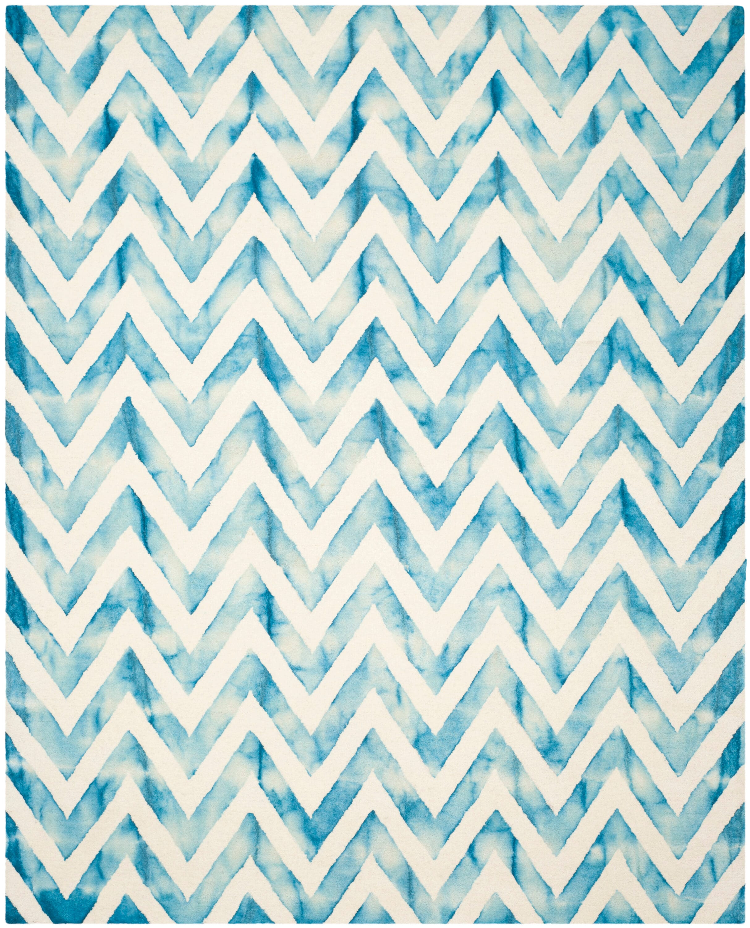 Dip Dye 715H Ivory Turquoise 8 x 10 Rectangular Area rug