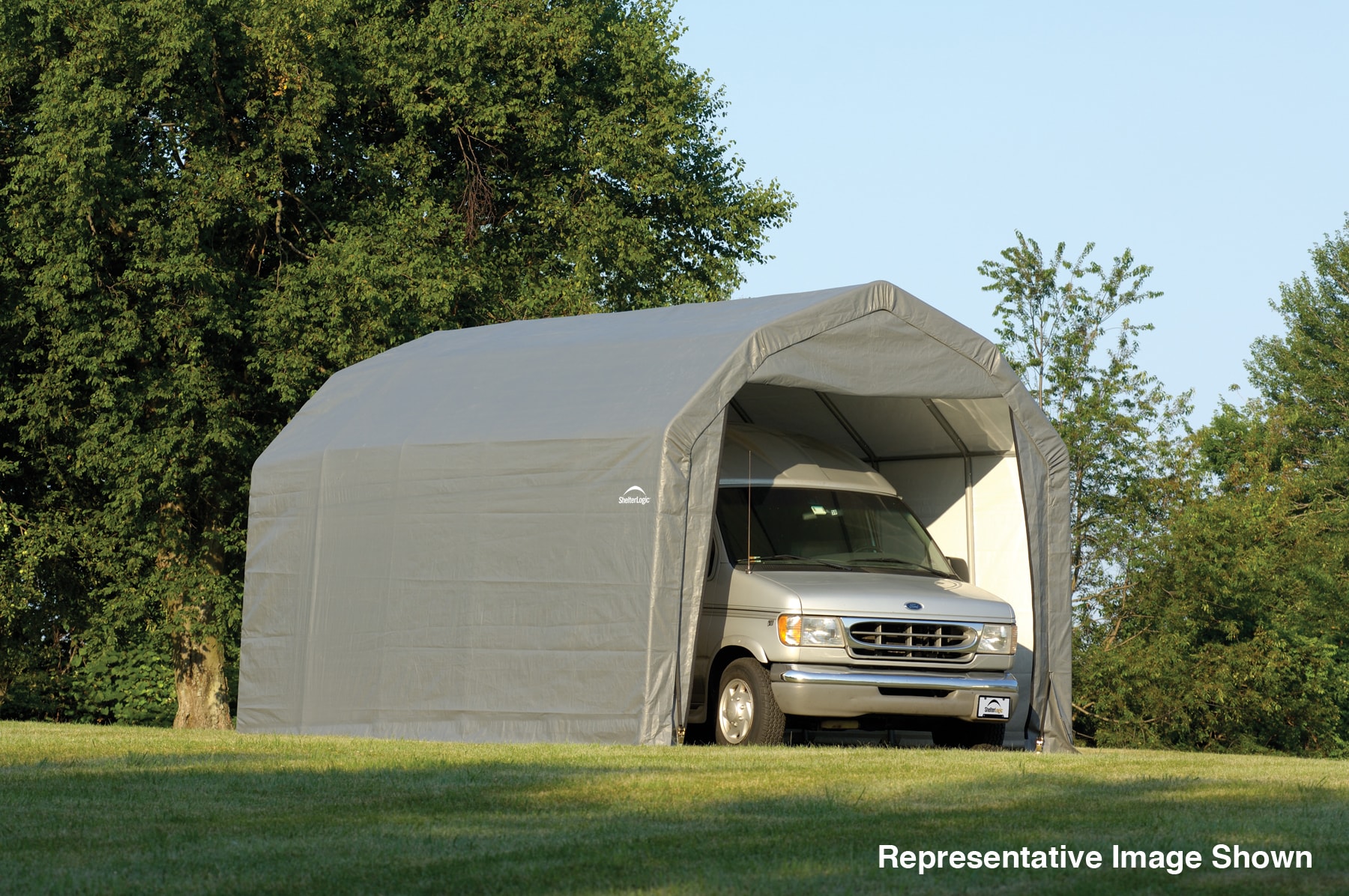ShelterLogic 97053 12-ft x 20-ft Metal Single car Garage Building