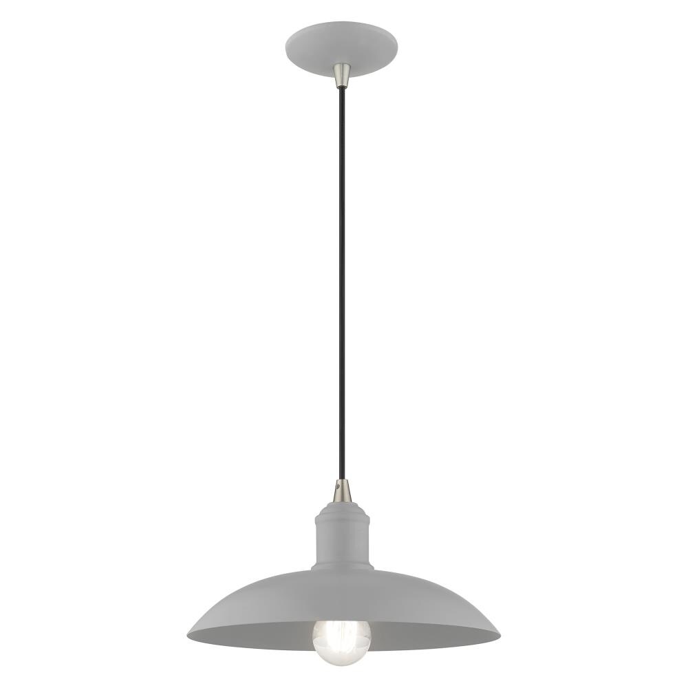 Nordic Gray and Nickel Mini Pendant Light with Glass Shade