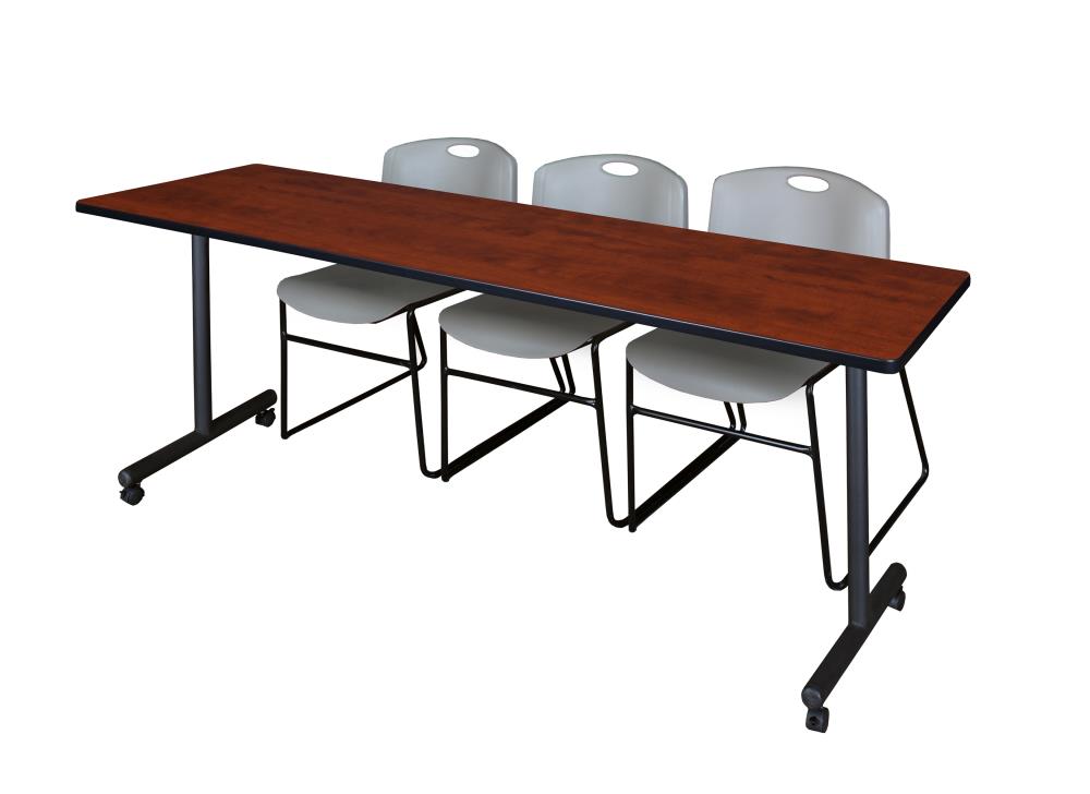 Regency MKTRCC8424CH44GY Training Red 4-Person Training Table (84-in W x 29-in H)