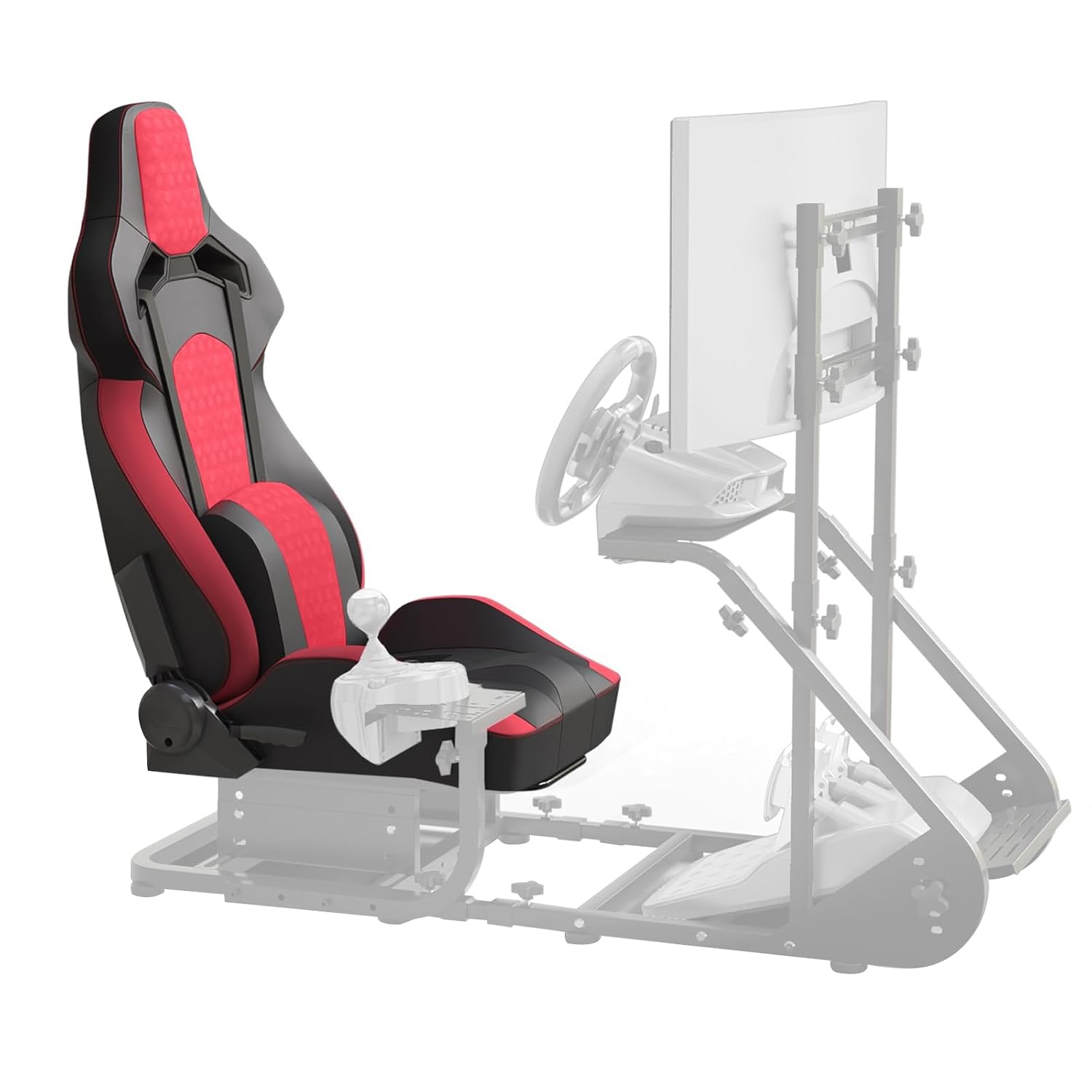 Donext Adjustable Racing Simulator Seat Ergonomic Reclining Bucket Seat with PU Leather and Fabric Upholstery
