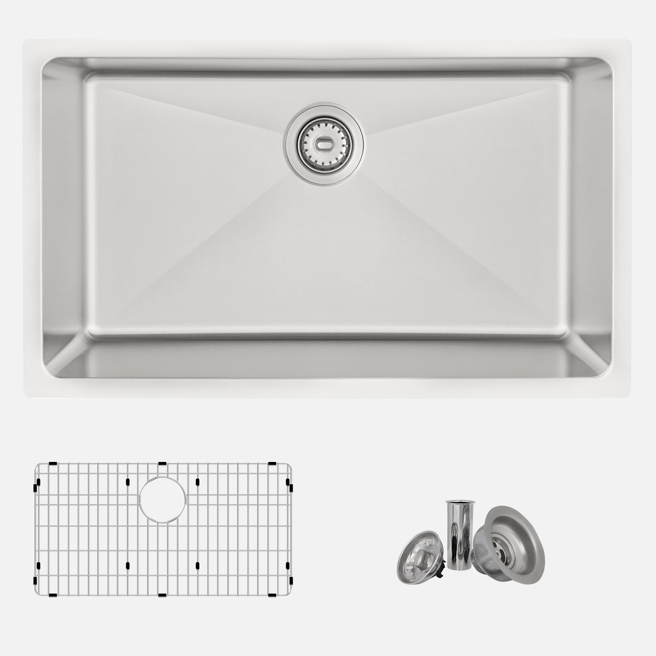 Stylish S-402G1 Drop-in or undermount 31-in x 18-in Stainless steel Single bowl 16 -Gauge Kitchen Sink